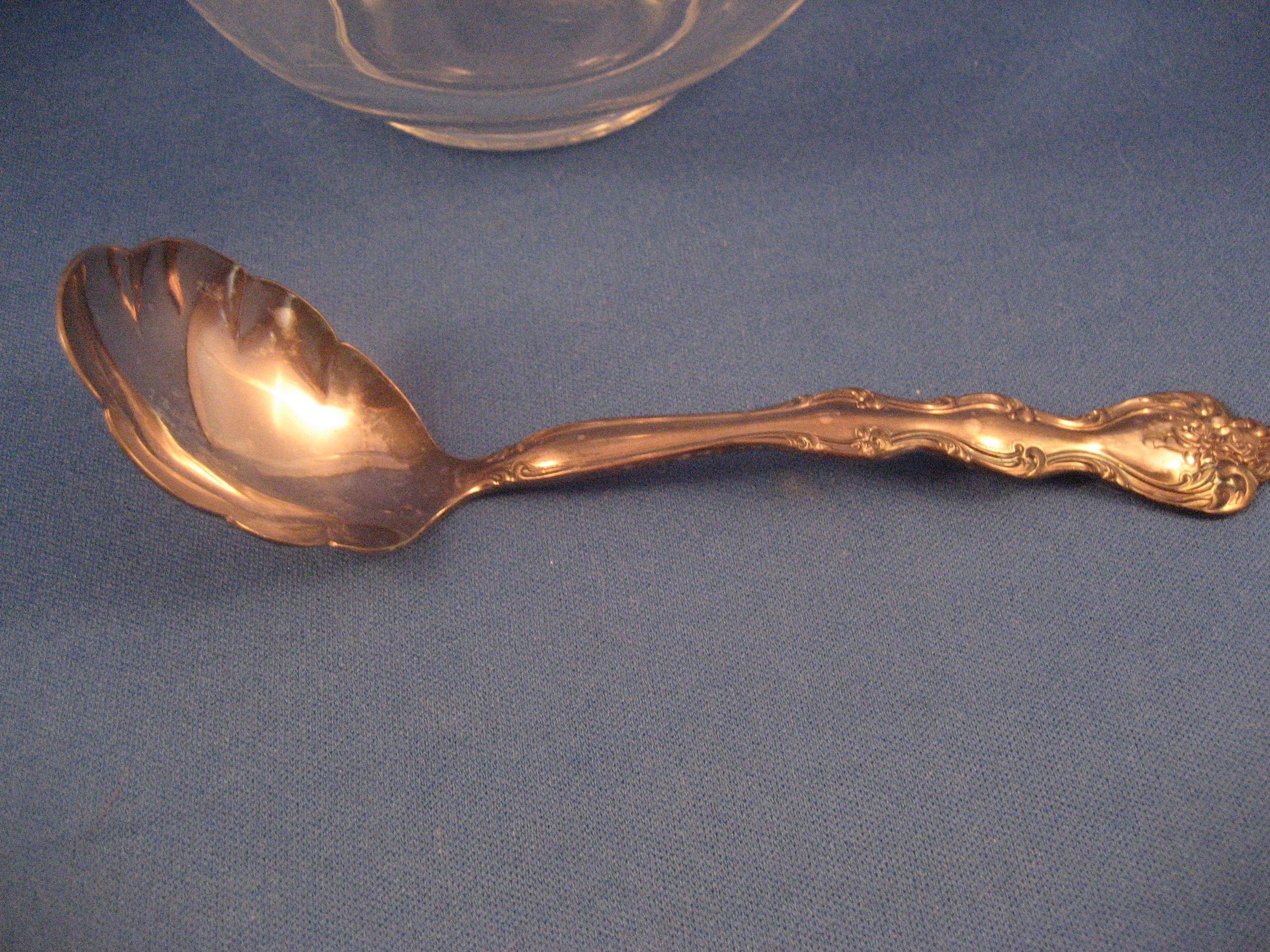 Saucebowl with silverplated ladle