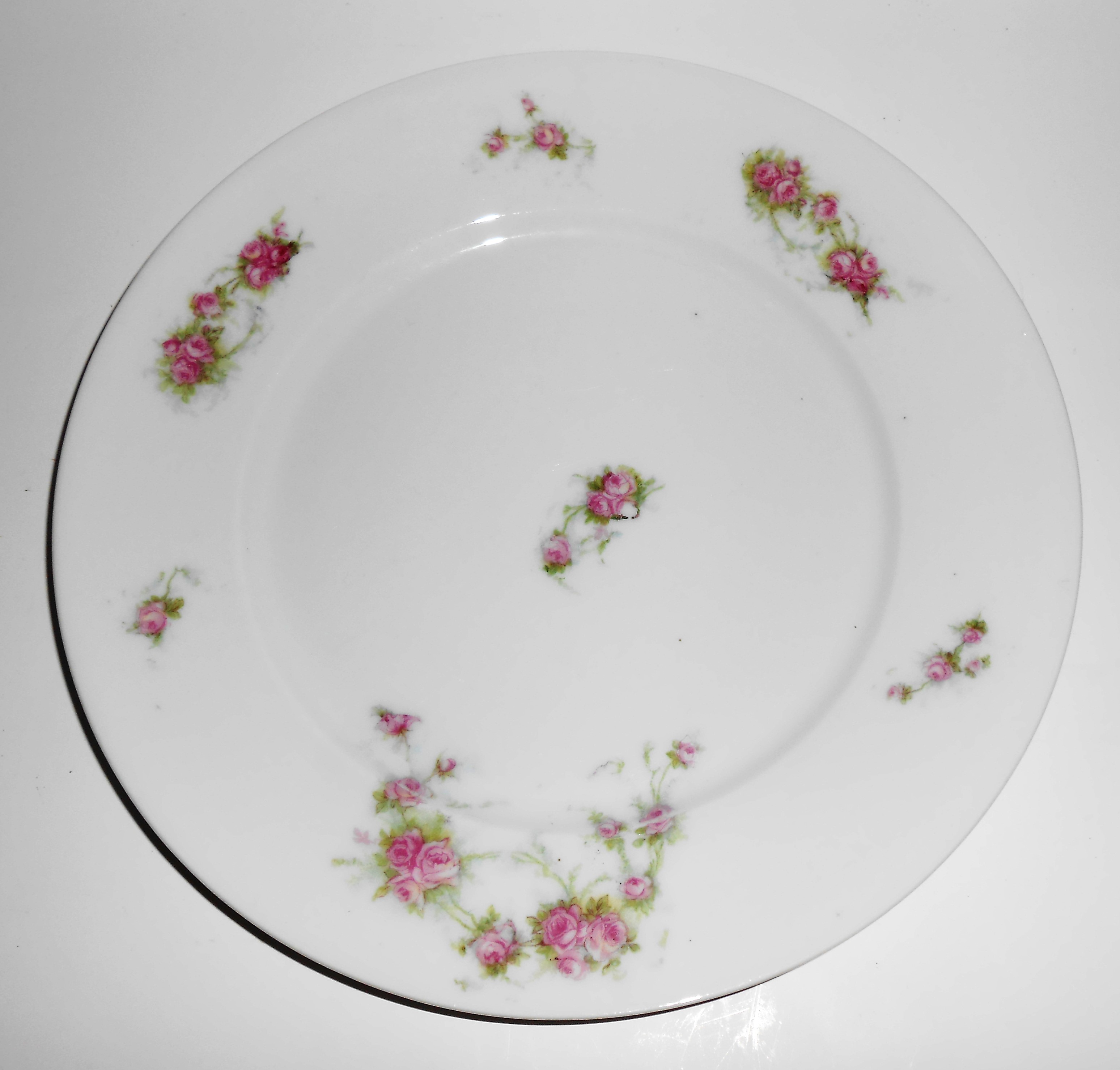 Austria Victoria China Porcelain Pink Roses Dinner Pl