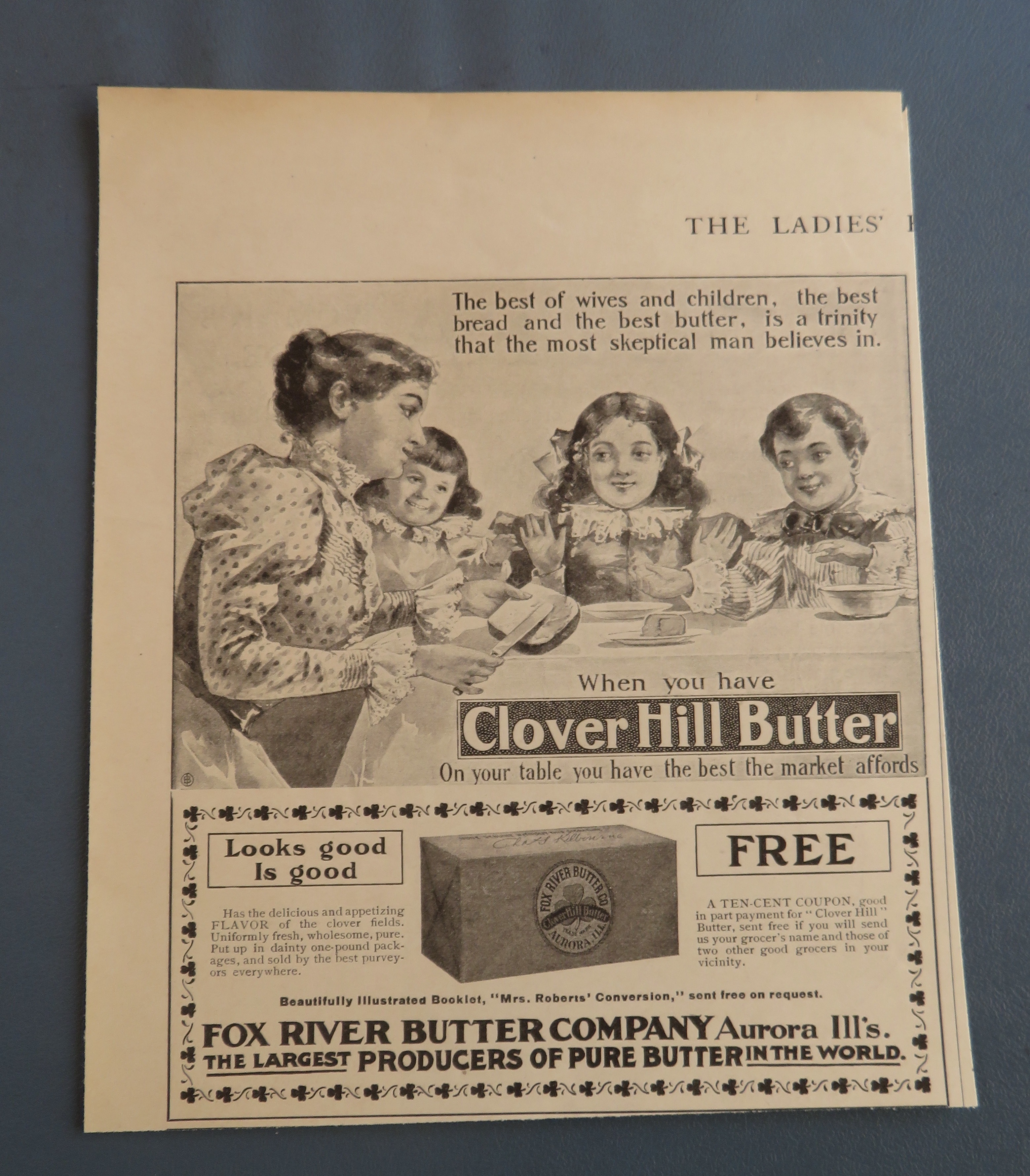 1899 Clover Hill Butter with Family Eating