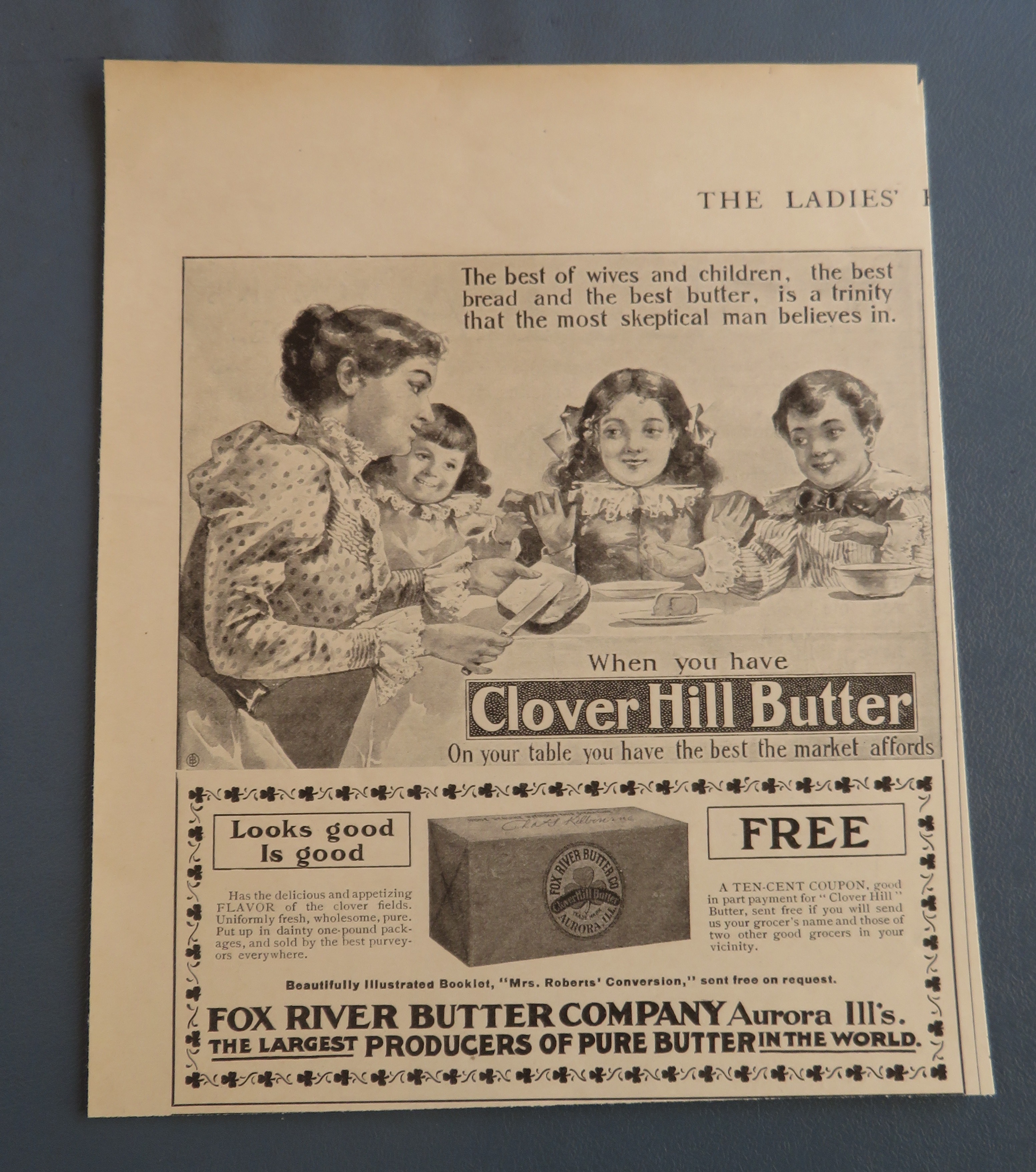 1899 Clover Hill Butter with Family Eating