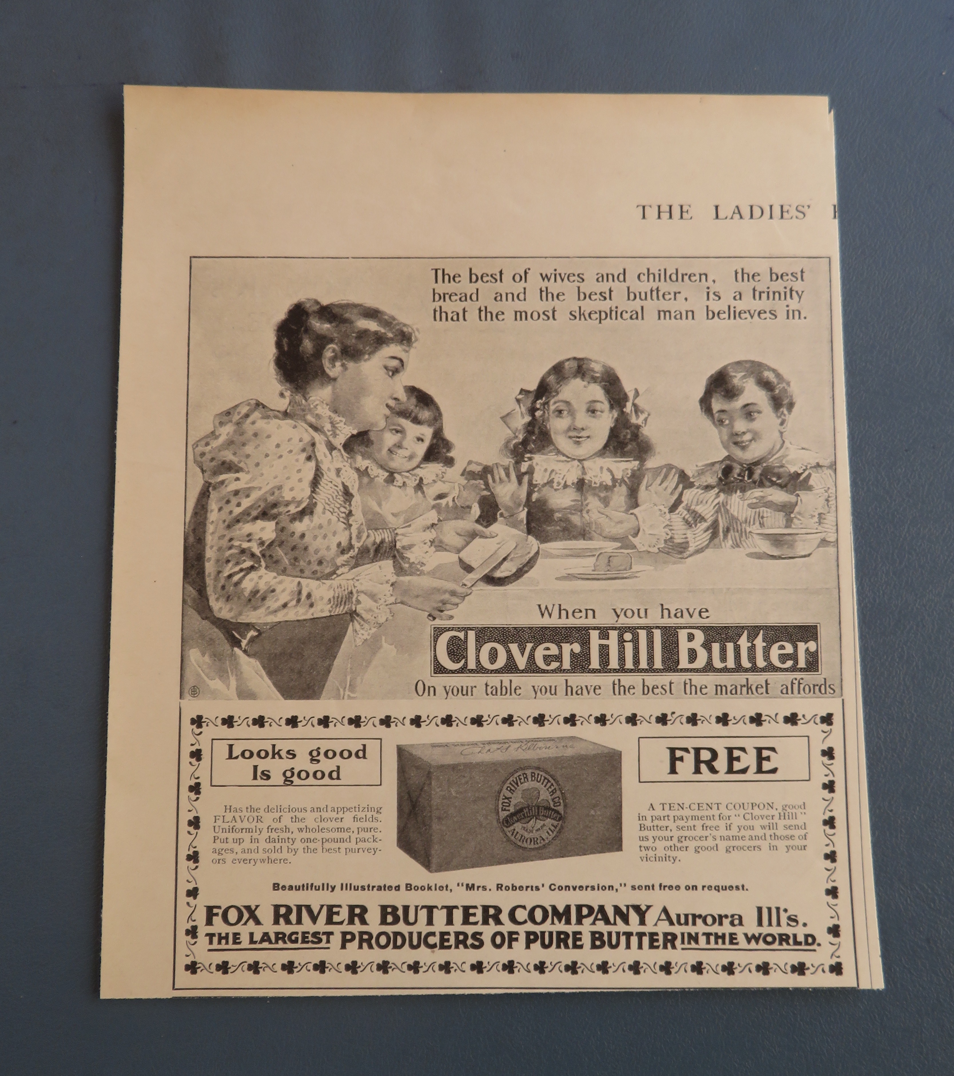 1899 Clover Hill Butter with Family Eating