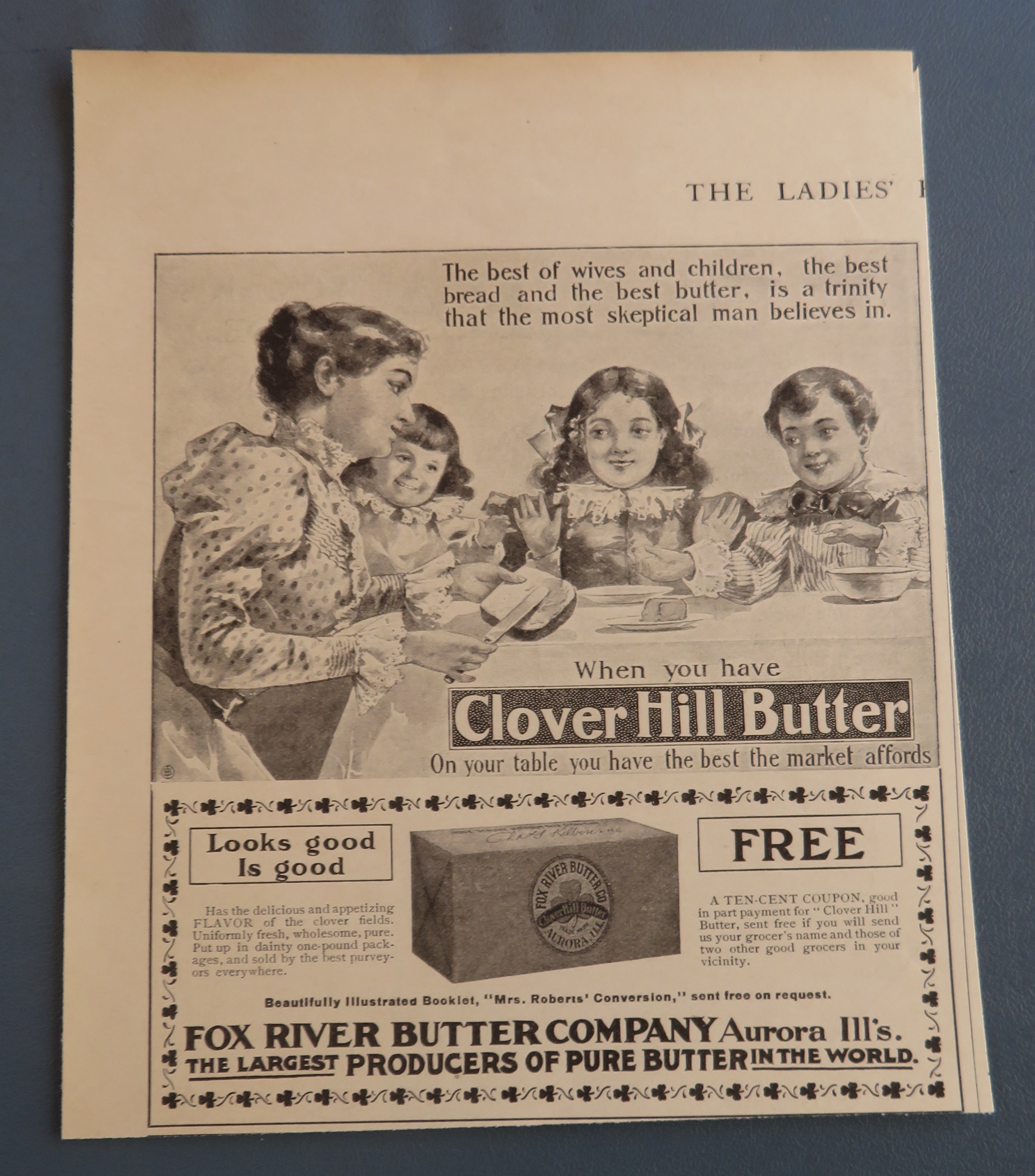 1899 Clover Hill Butter with Family Eating