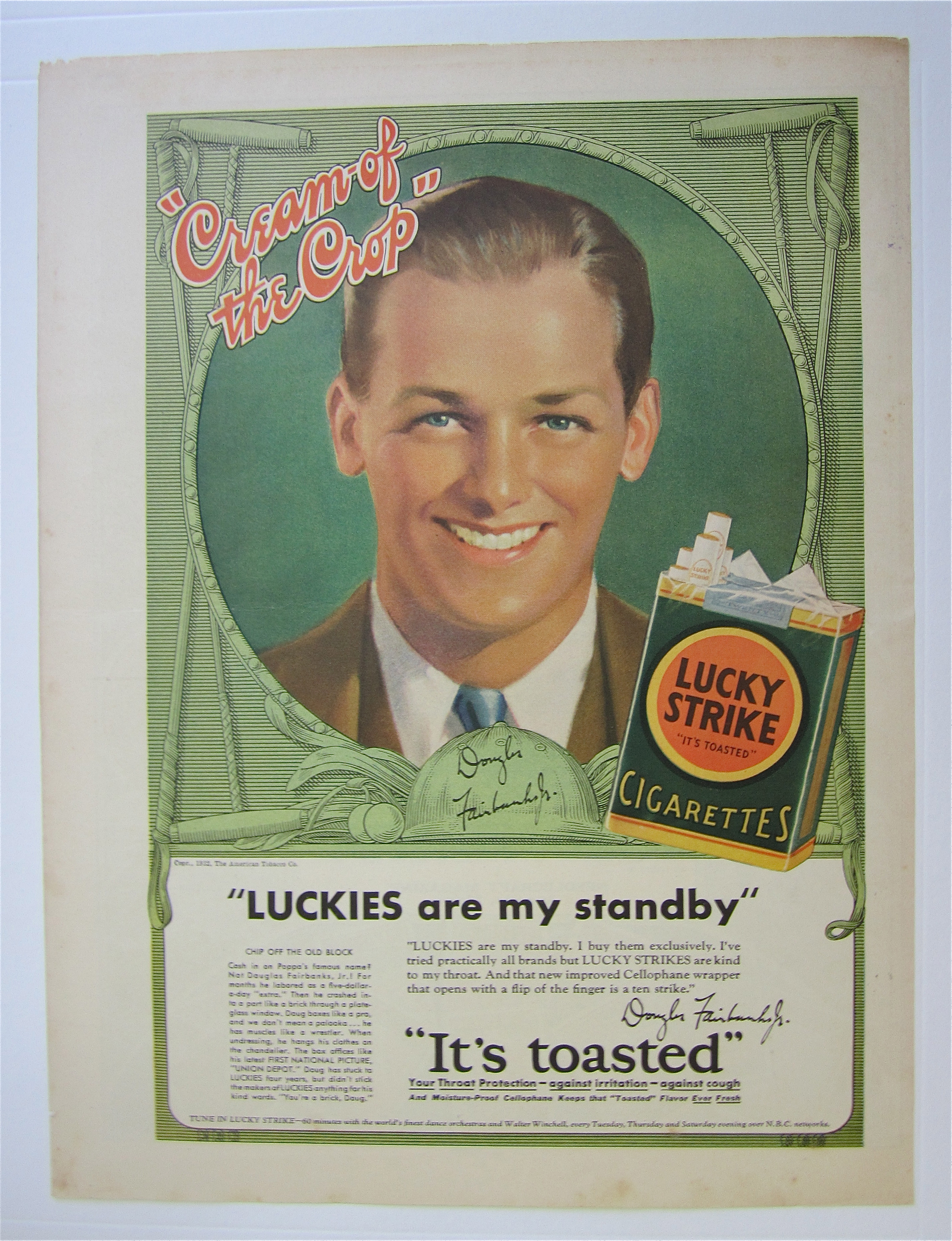 1932 Lucky Strike Cigarettes with Douglas Fairbanks Jr