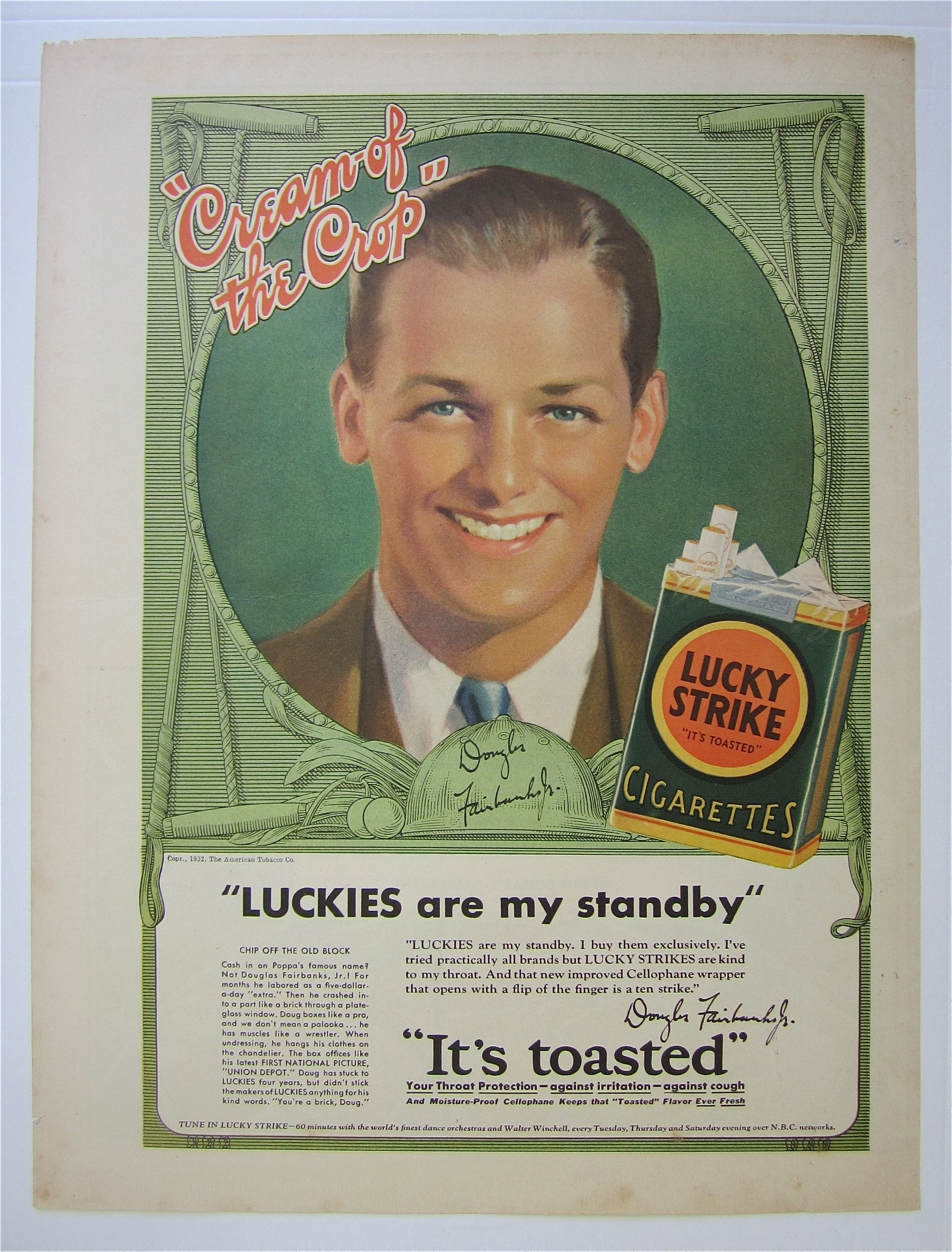 1932 Lucky Strike Cigarettes with Douglas Fairbanks Jr