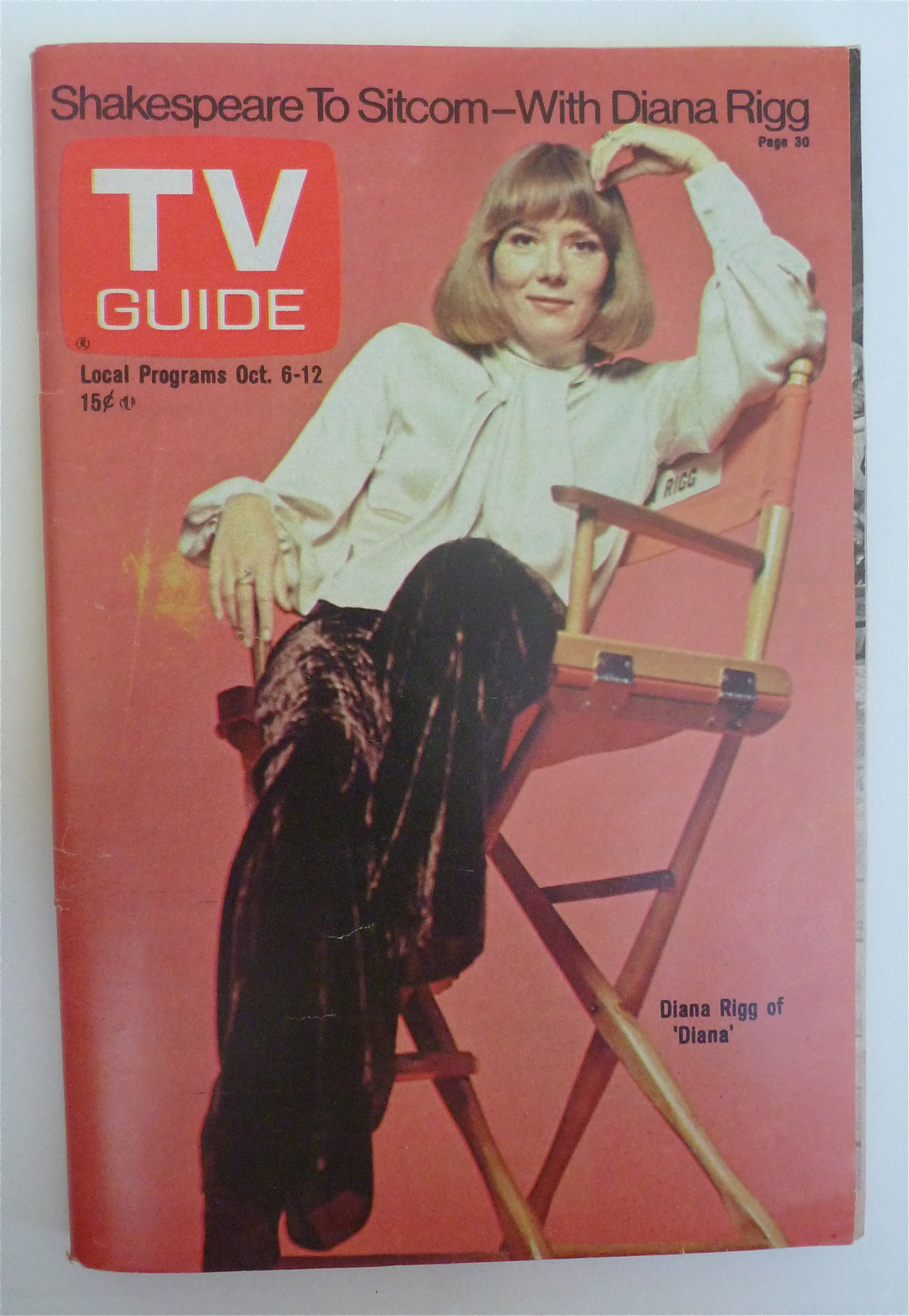 TV Guide October 6-12, 1973 Diana Rigg Of Diana