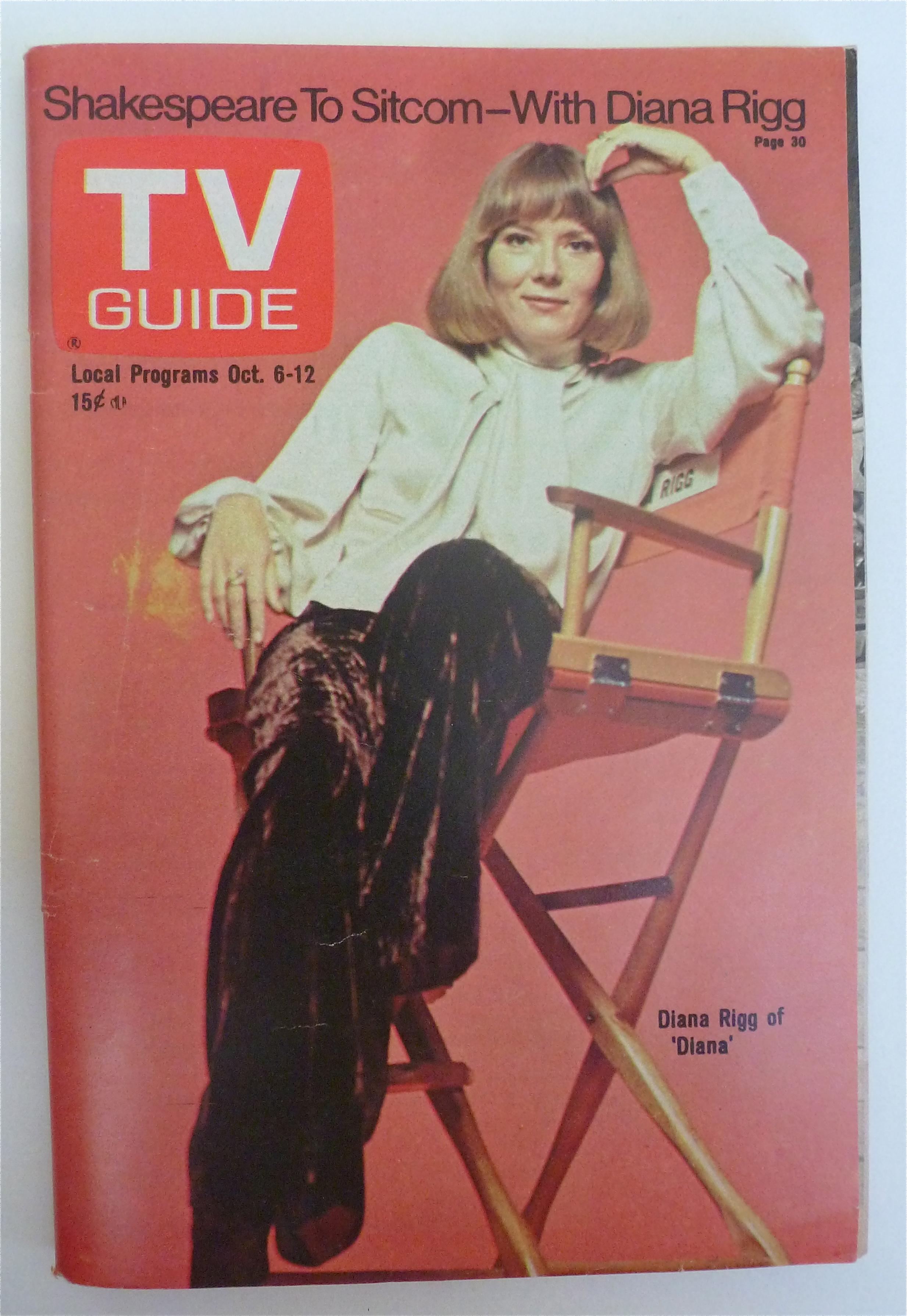 TV Guide October 6-12, 1973 Diana Rigg Of Diana