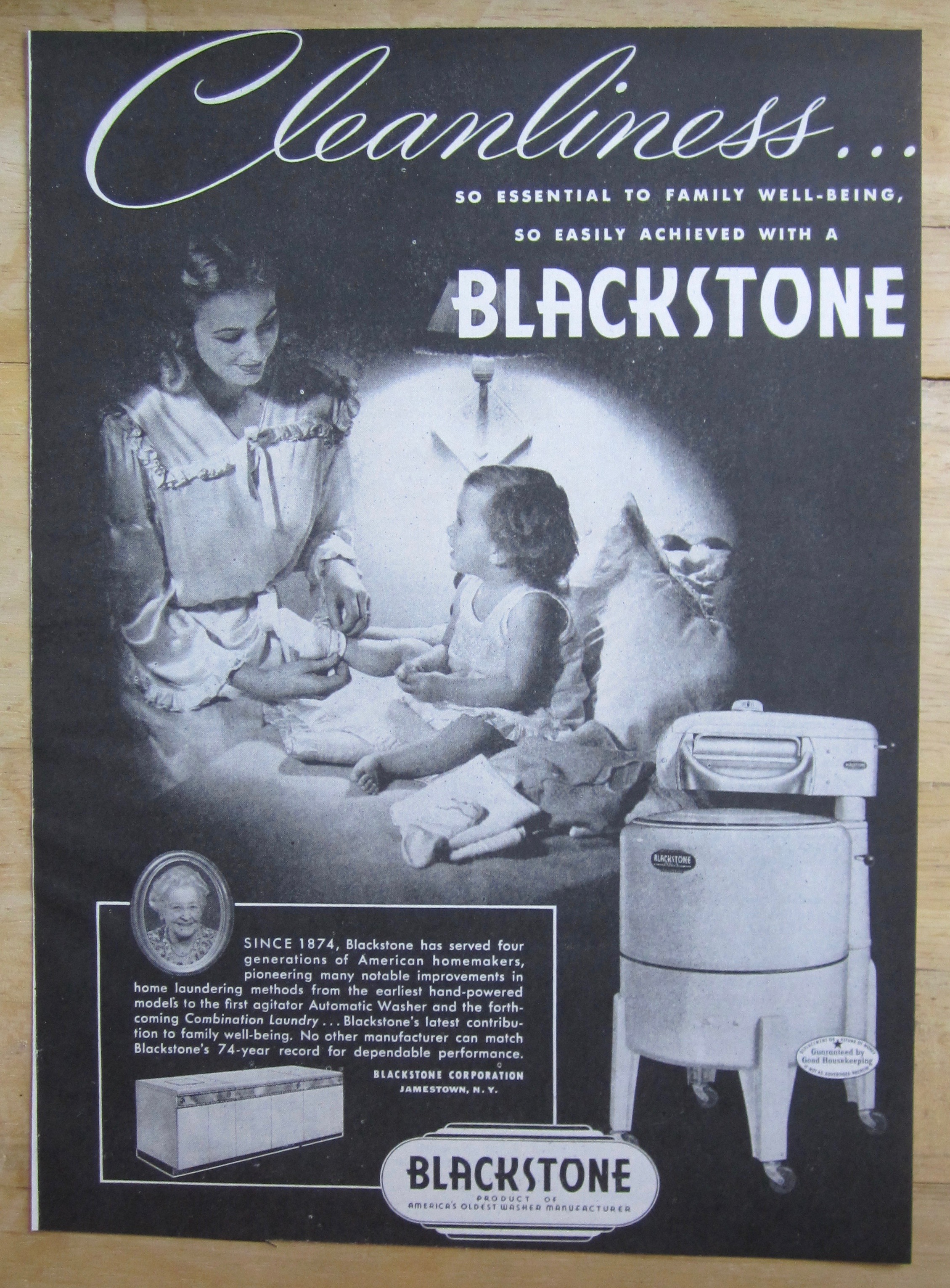1948 Blackstone Washing Machine with Mom & Baby