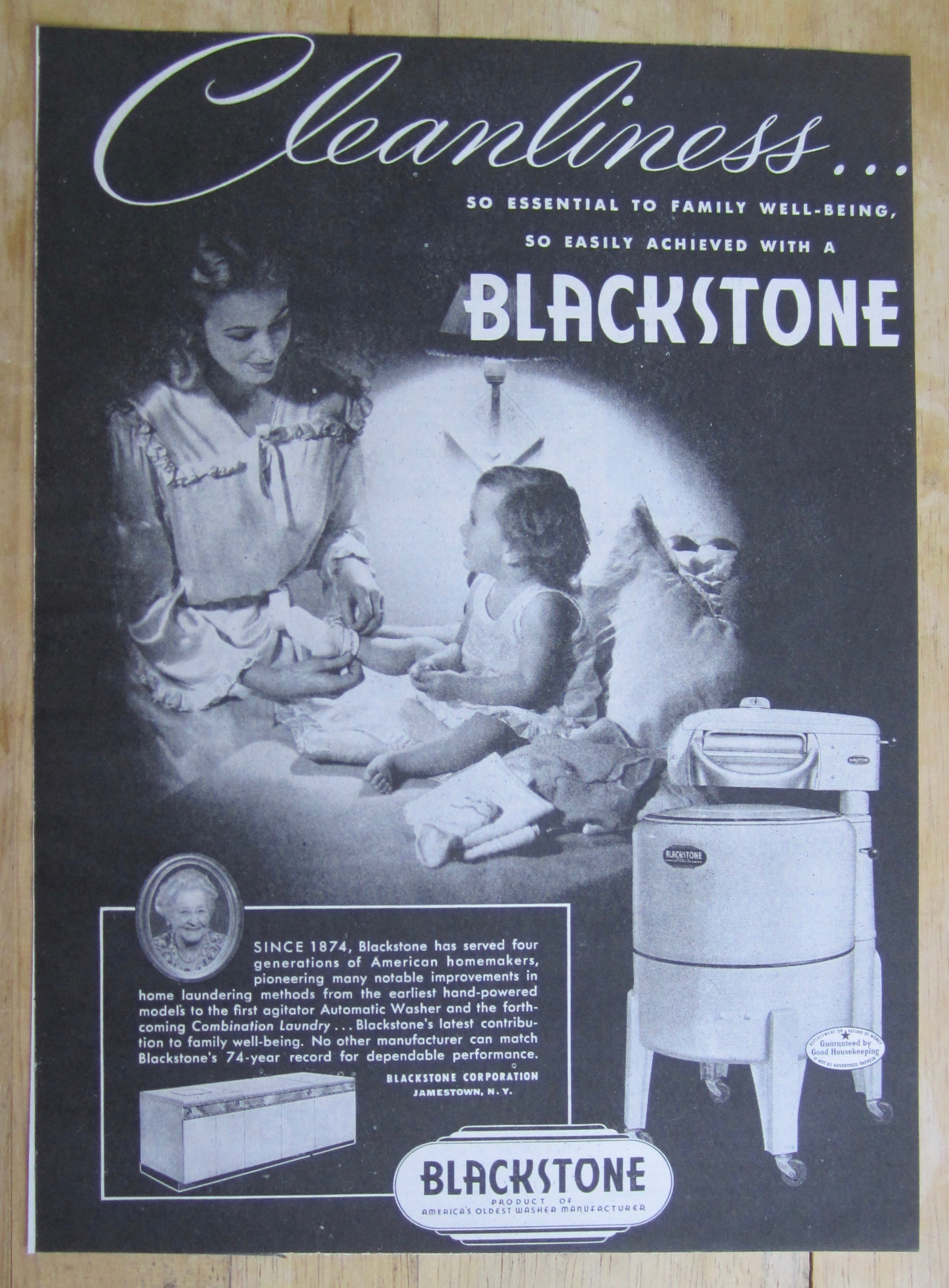 1948 Blackstone Washing Machine with Mom & Baby