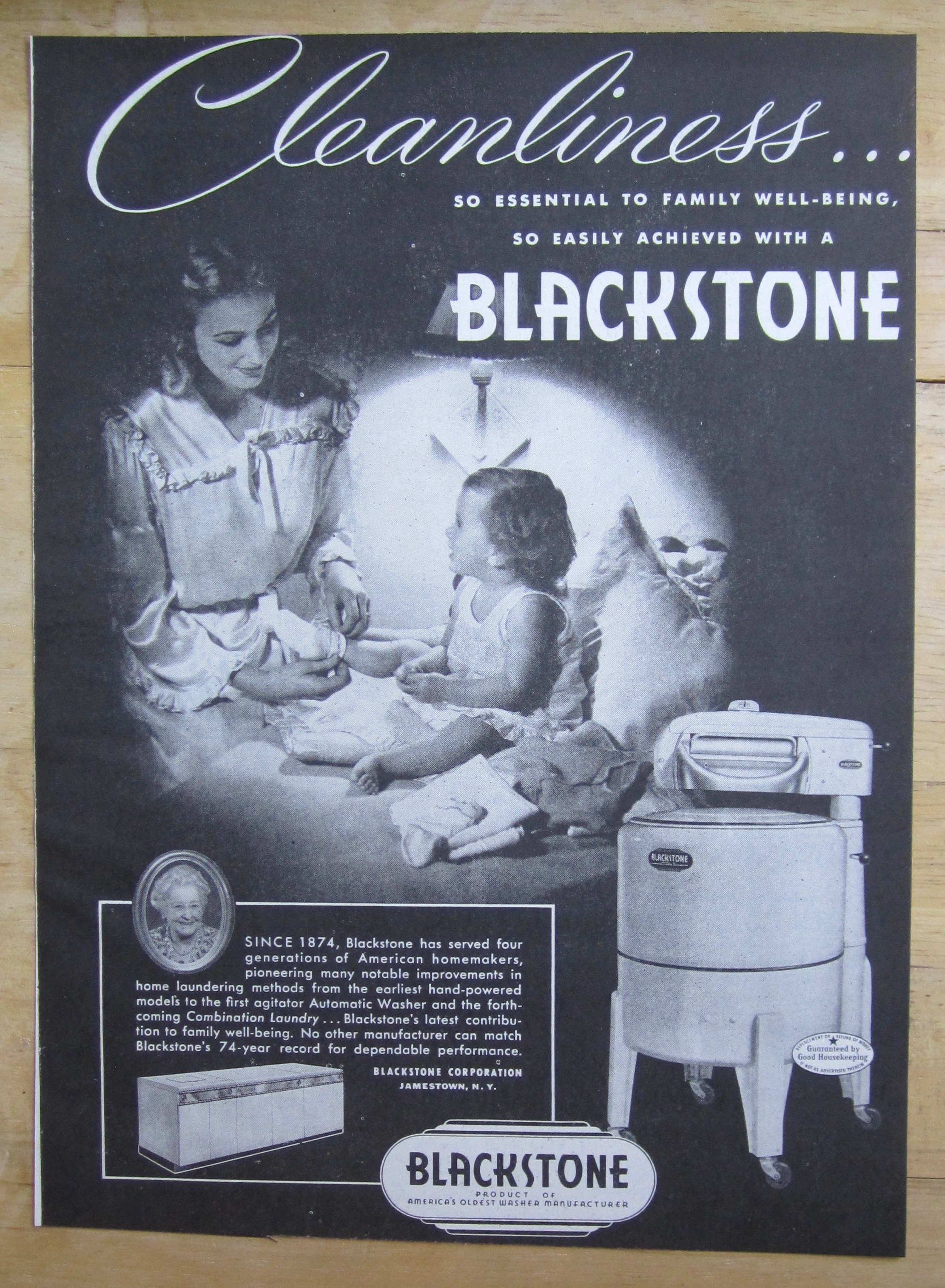1948 Blackstone Washing Machine with Mom & Baby