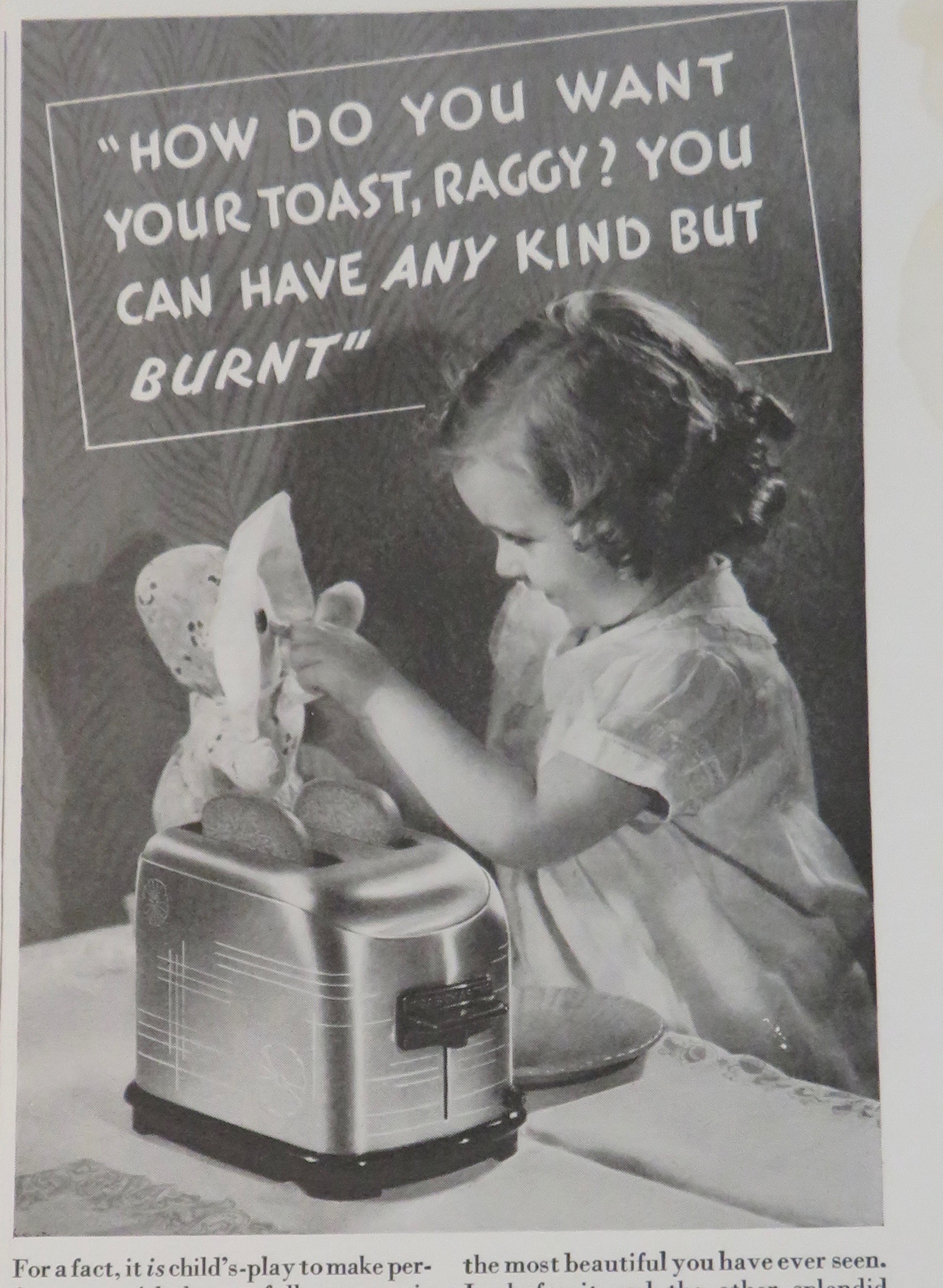 1936 Toastmaster Toaster with Little Girl & Her Doll