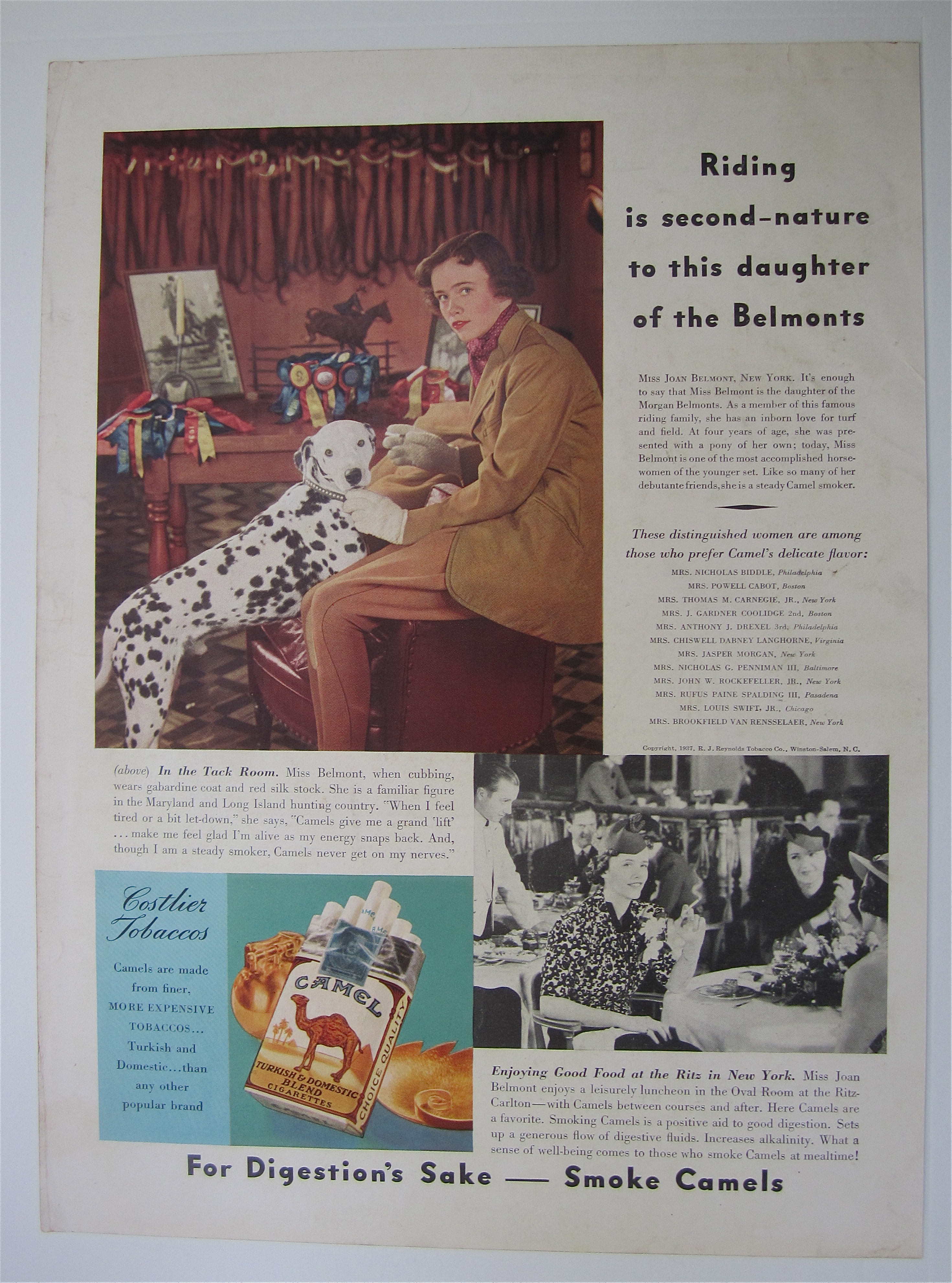 1937 Camel Cigarettes with Miss Joan Belmont
