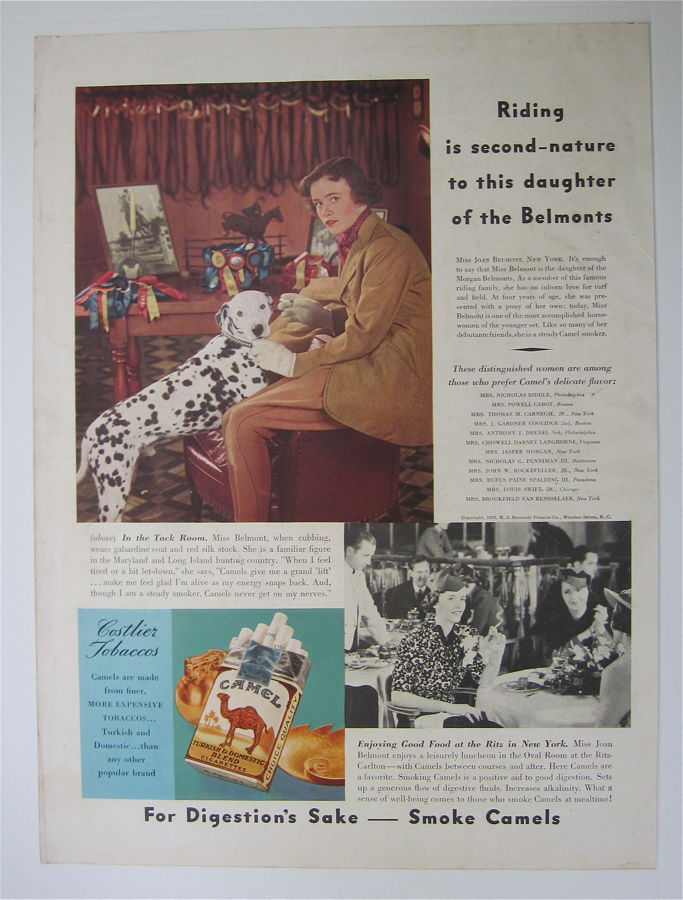 1937 Camel Cigarettes with Miss Joan Belmont