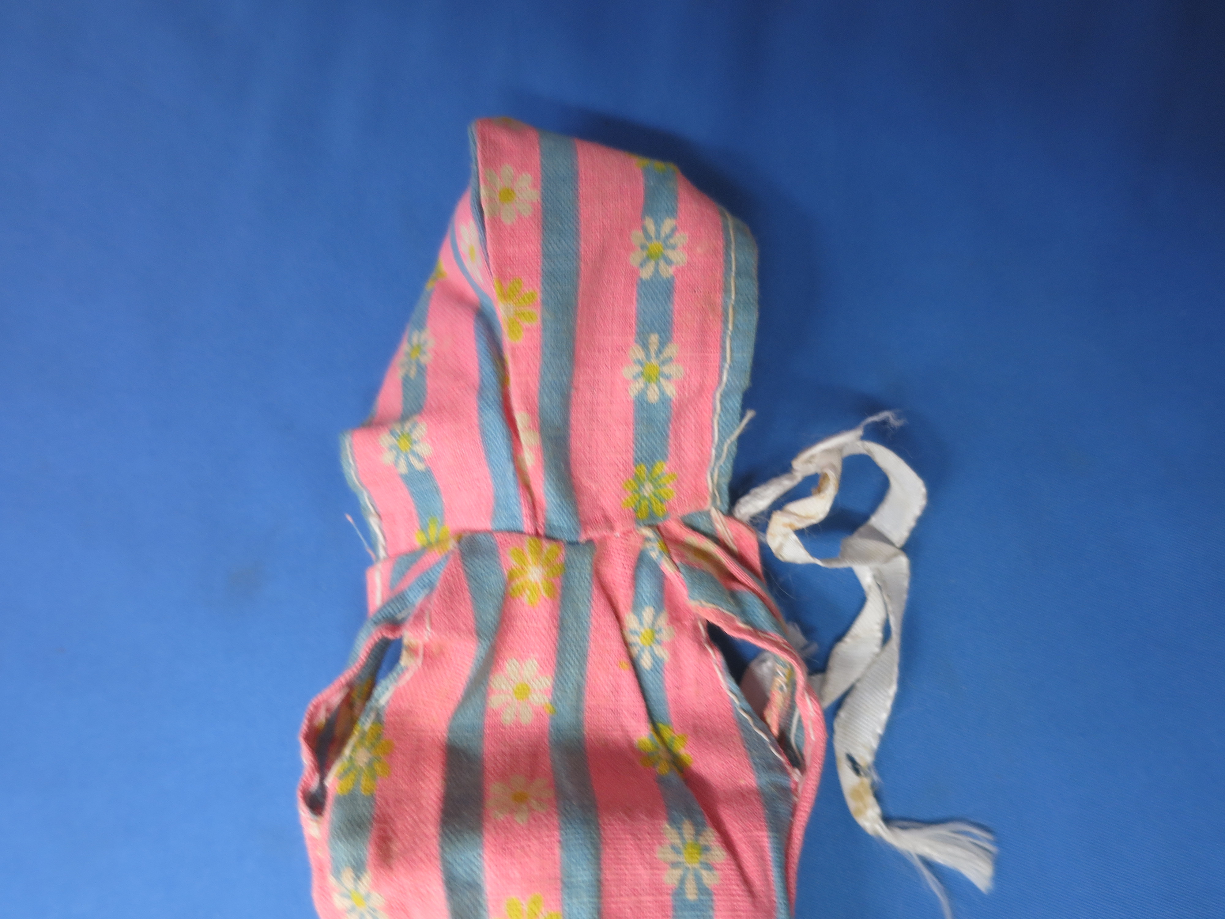Barbie Doll Long Hooded Cape pink blue with yellow white flowers