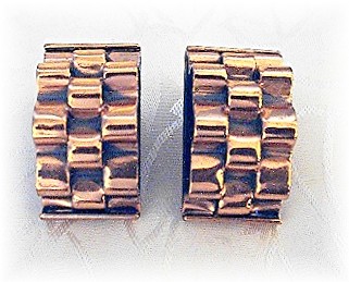 Earrings RENOIR Clip Signed Copper