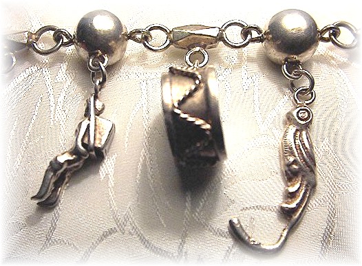 Bracelet Sterling Silver Mexican 9 Charm YM
