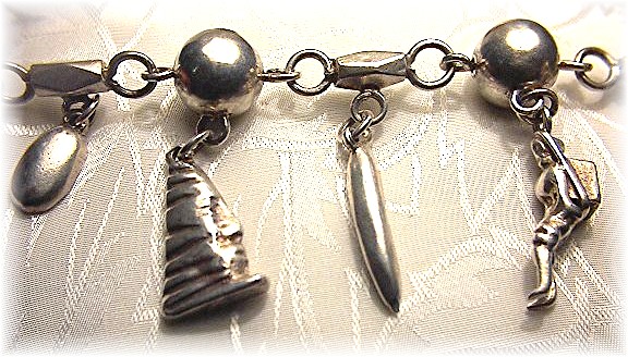Bracelet Sterling Silver Mexican 9 Charm YM