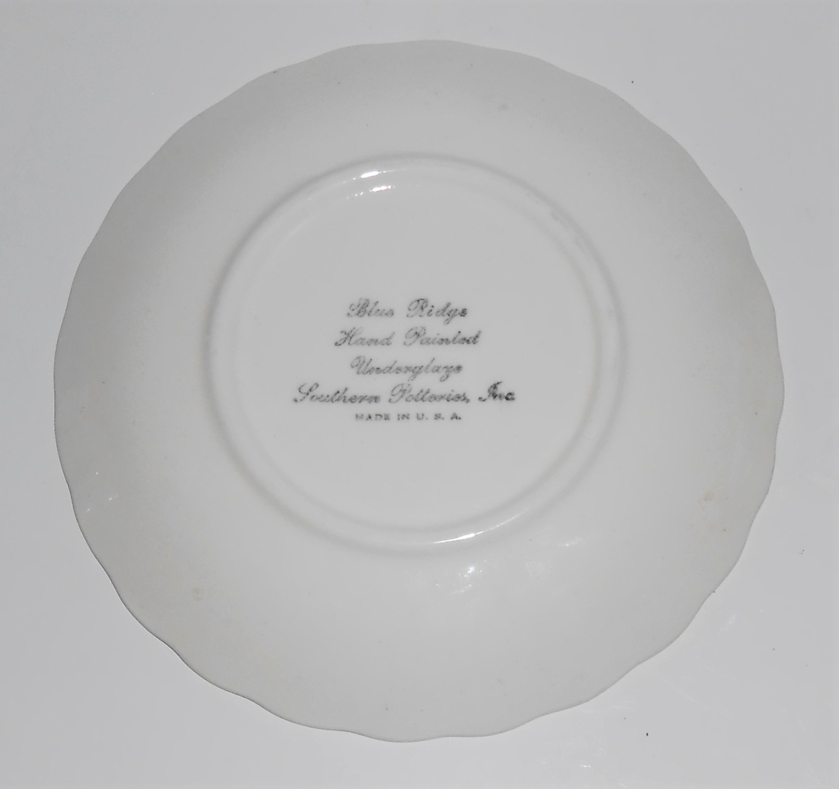 Blue Ridge Pottery Yellow Rock Rose Bread Plate