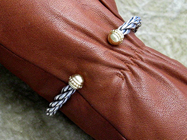 David Yurman18K Gold Sterling Silver Twist Cuff