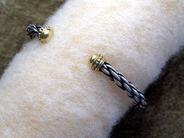 David Yurman18K Gold Sterling Silver Twist Cuff
