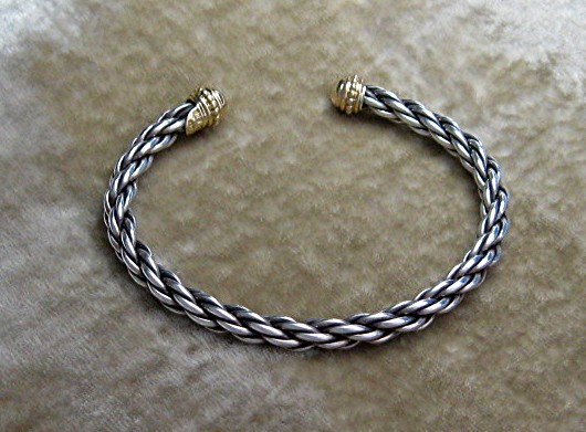 David Yurman18K Gold Sterling Silver Twist Cuff