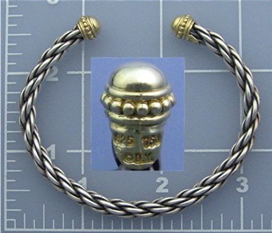David Yurman18K Gold Sterling Silver Twist Cuff