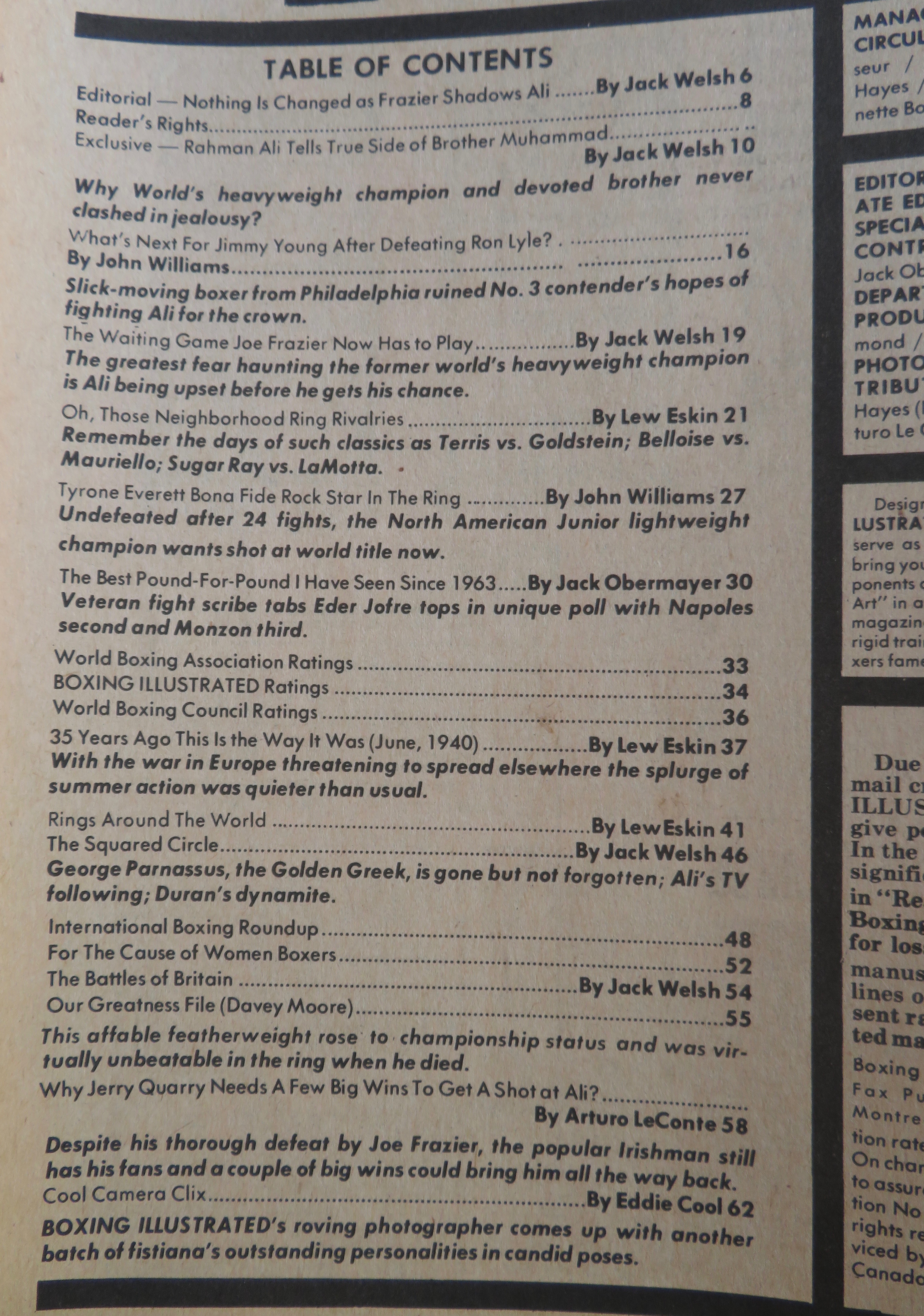 Boxing Illustrated Magazine June 1975 My Brother Ali
