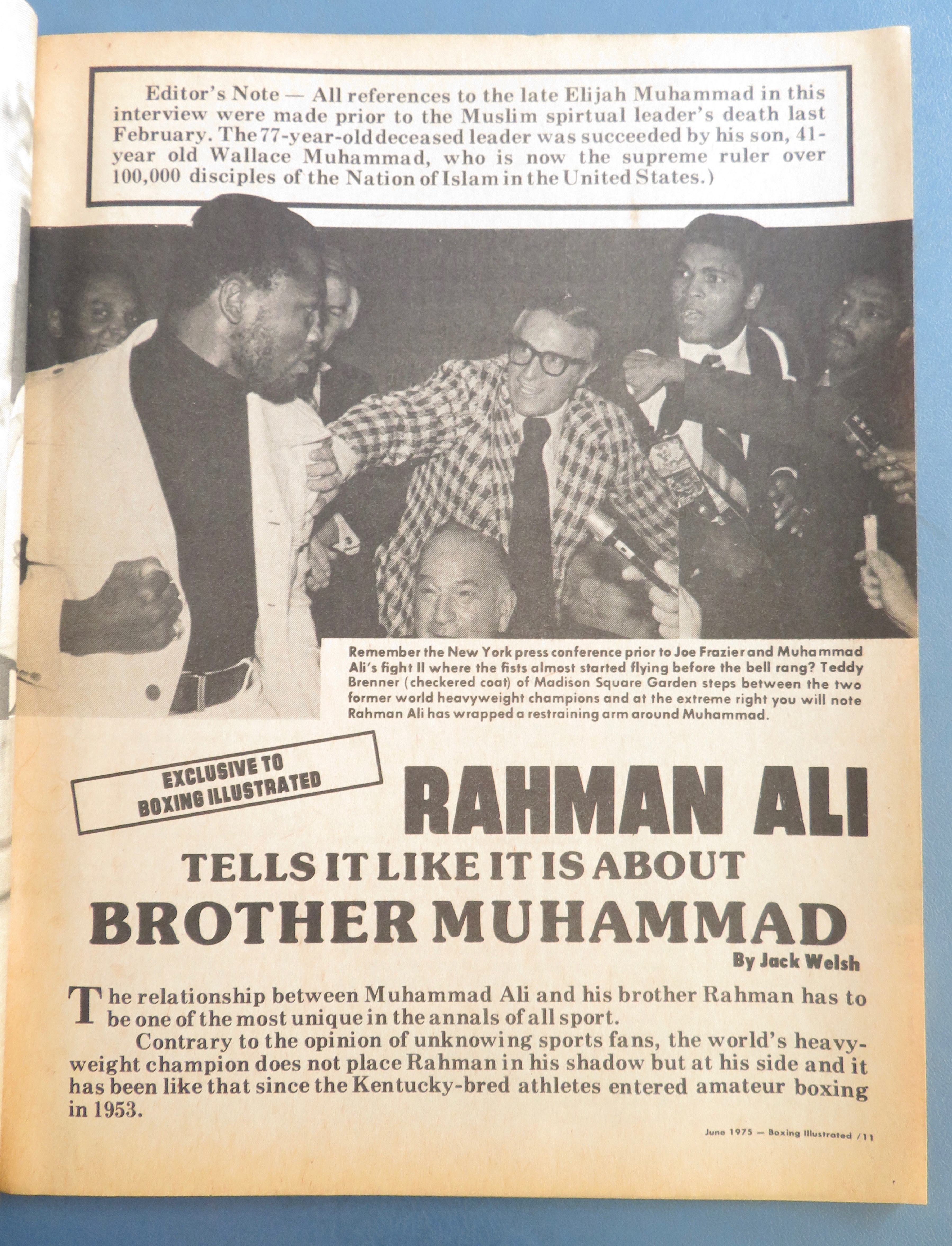 Boxing Illustrated Magazine June 1975 My Brother Ali