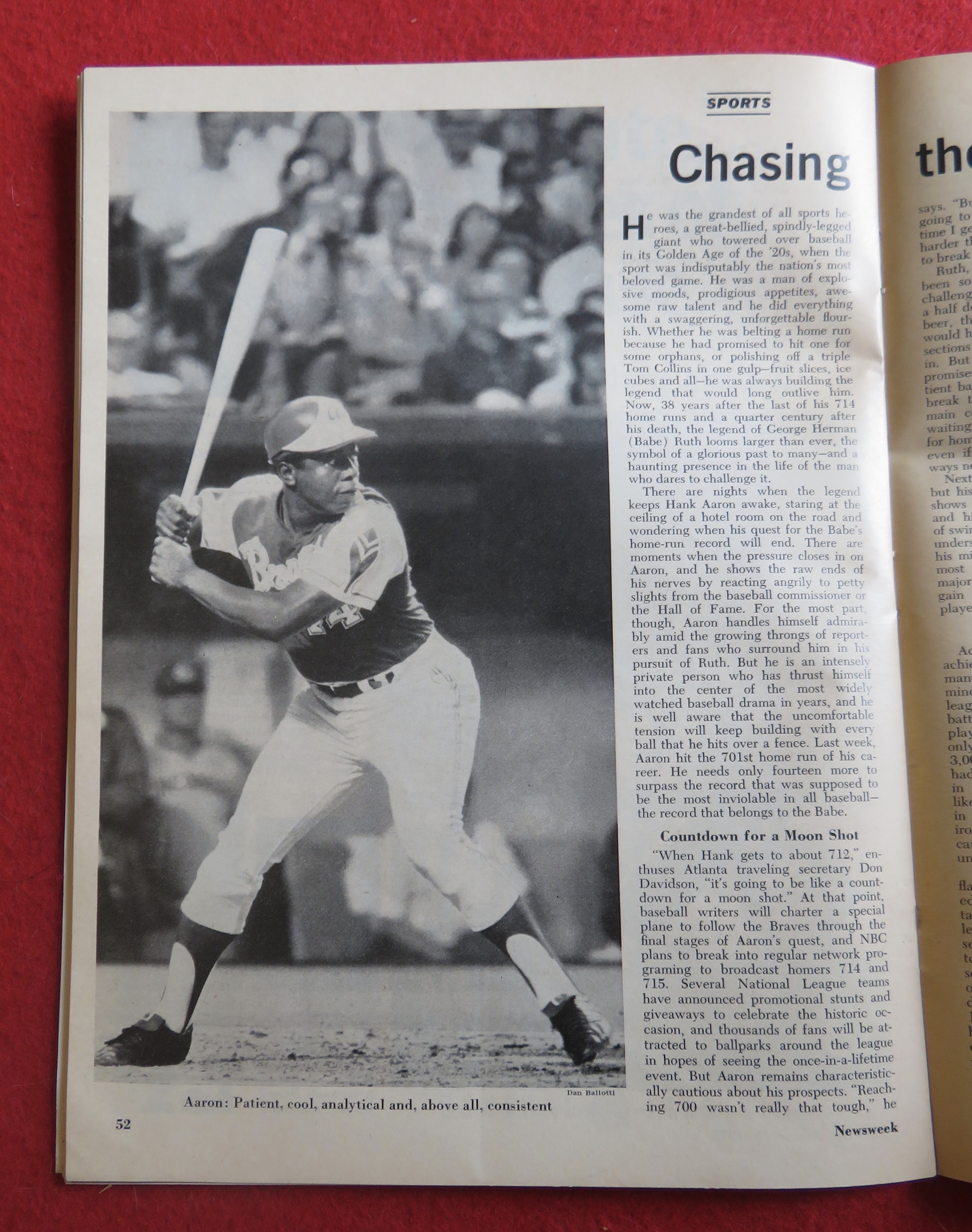 Newsweek Magazine August 13, 1973 Hank Aaron