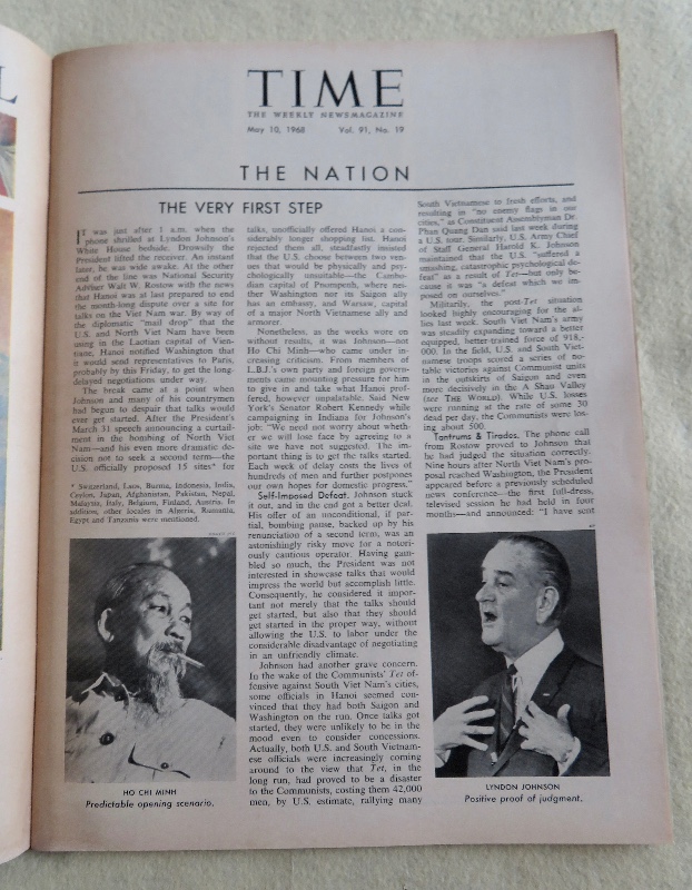 Time Magazine May 10, 1968 Peace Talks: The Scenario In Paris