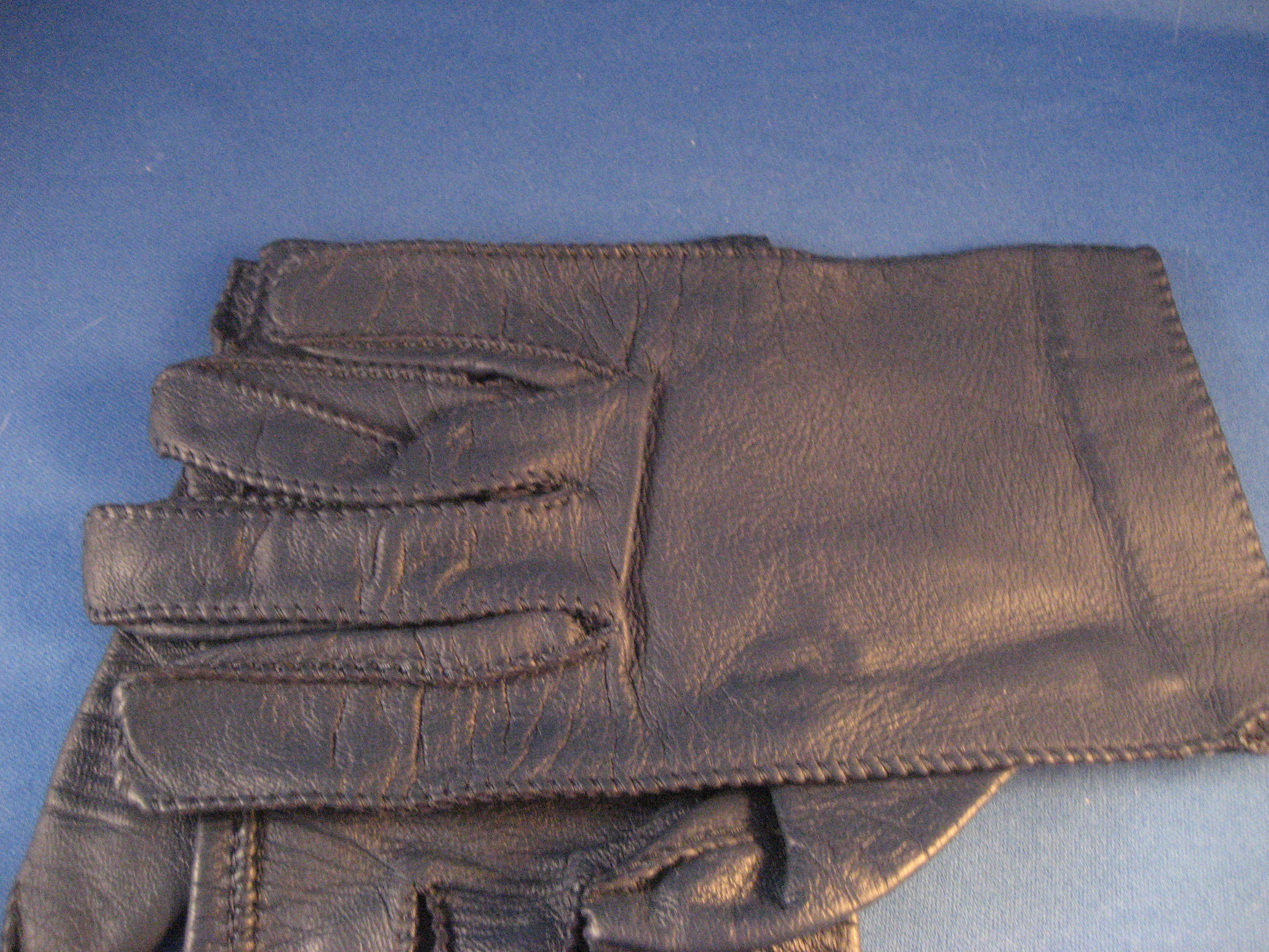 Blue Leather Driving Gloves