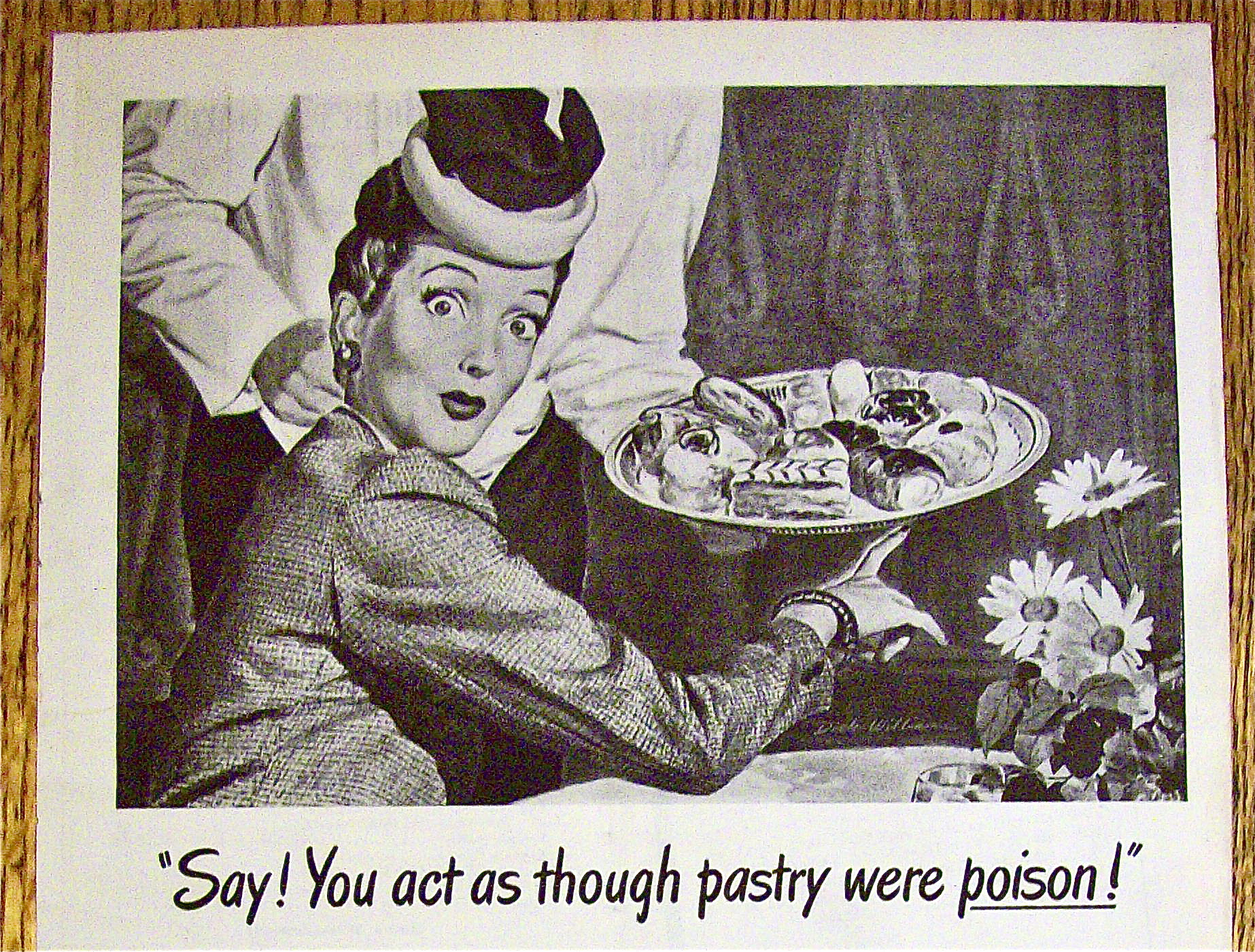 1946 Ipana Toothpaste with Woman Looking At Desserts