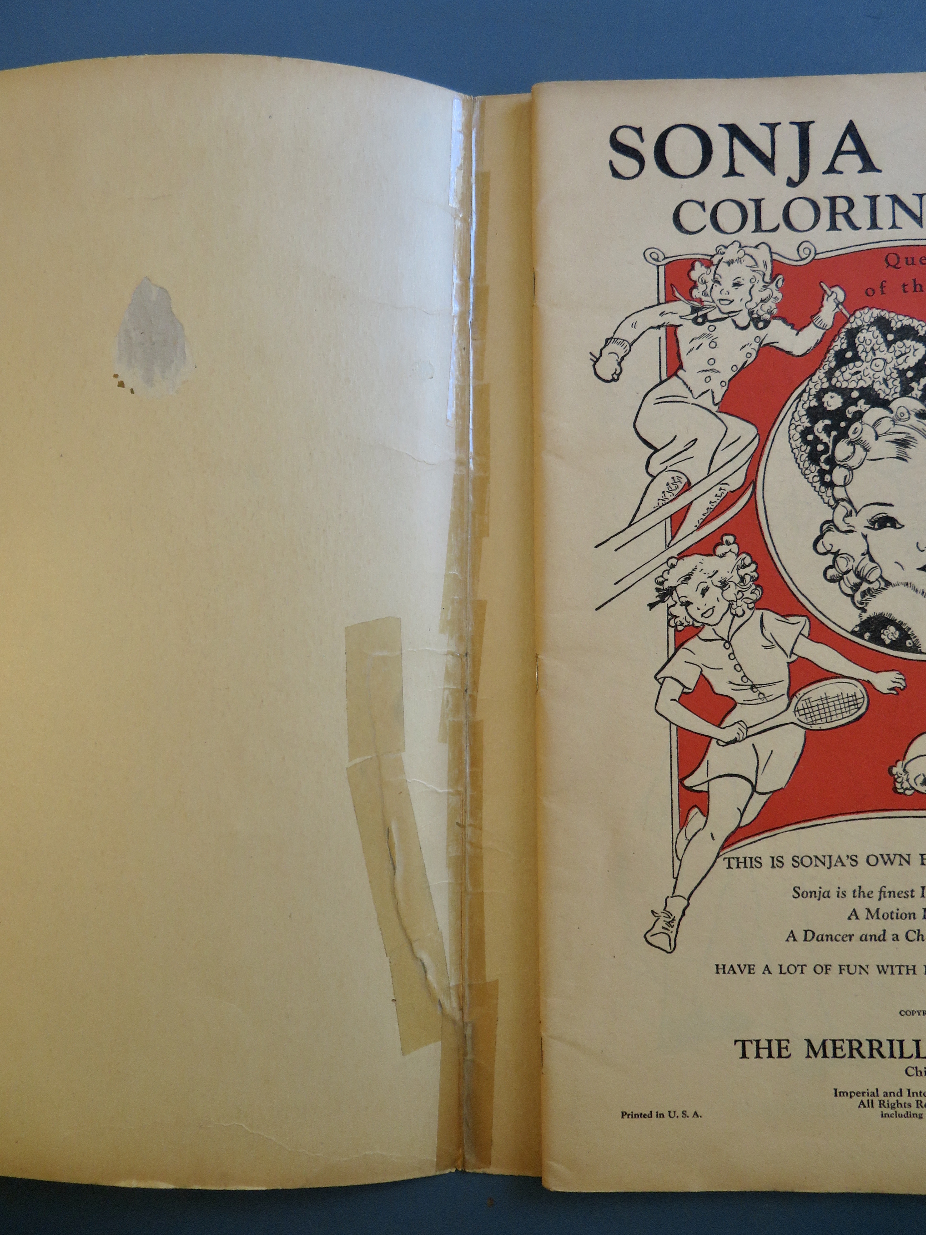 1939 Sonja Henie Coloring Book Queen Of The Ice