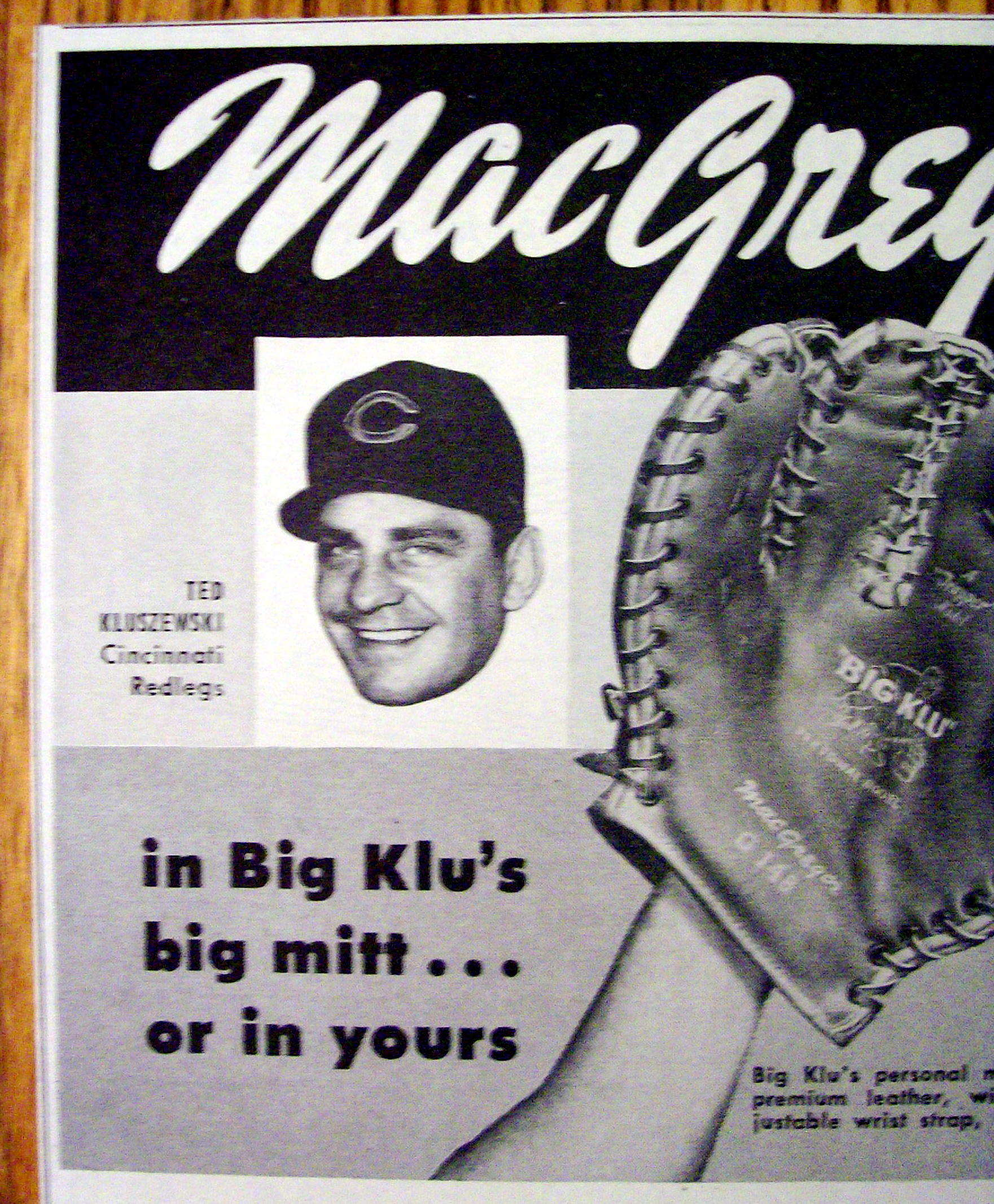 Vintage Ad: 1957 MacGregor Big Klu Glove w/T Kluszewski