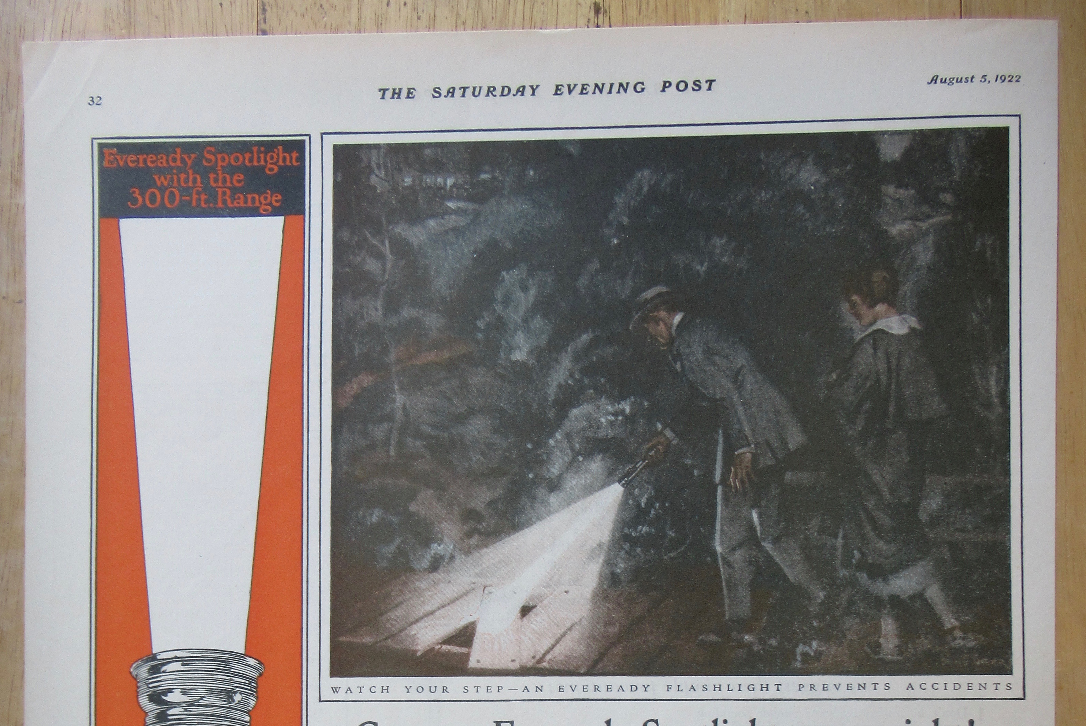 1922 Eveready Batteries with Watch Your Step
