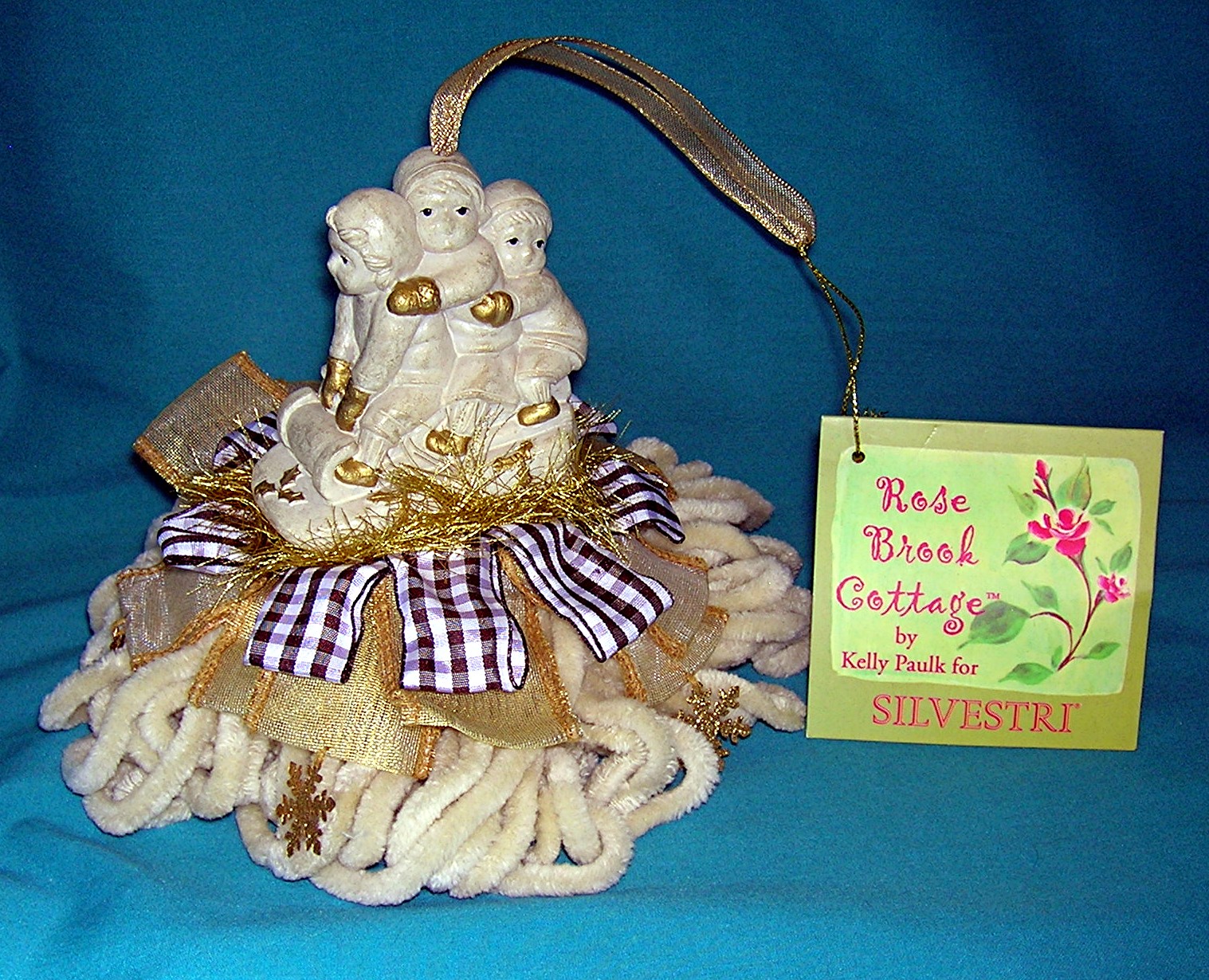 Christmas Ornament Babies on Sled Kelli Paulk for Sylve