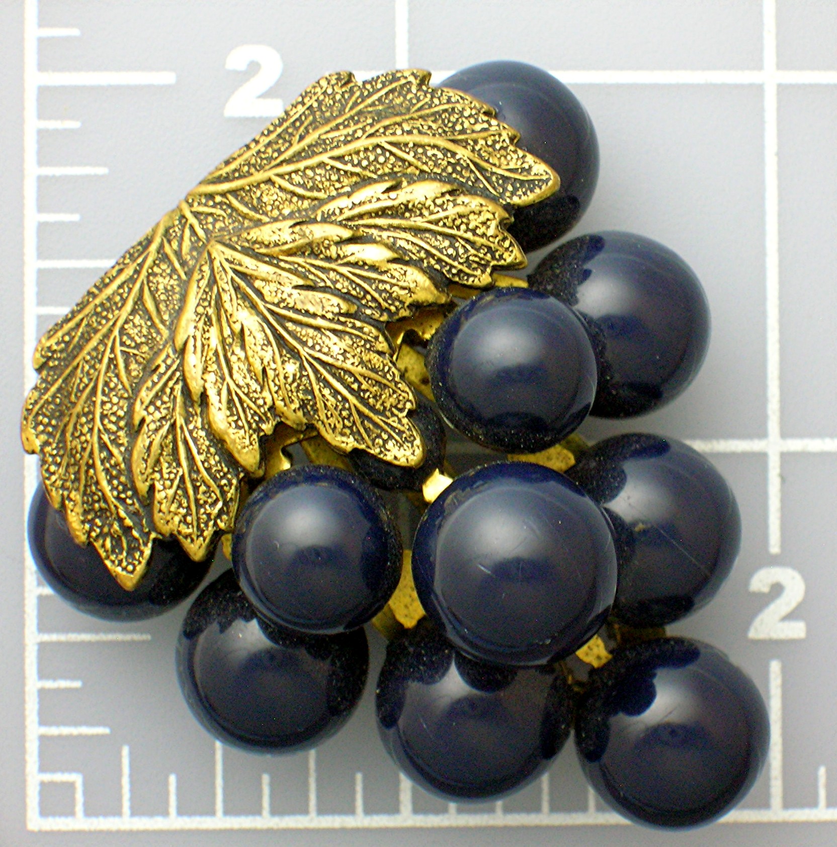 Dress Clip Plastic Lucite Blue Grapes