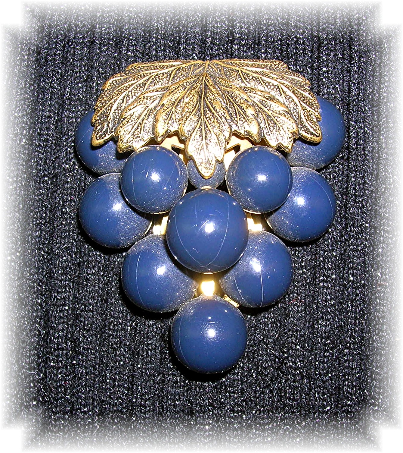 Dress Clip Plastic Lucite Blue Grapes