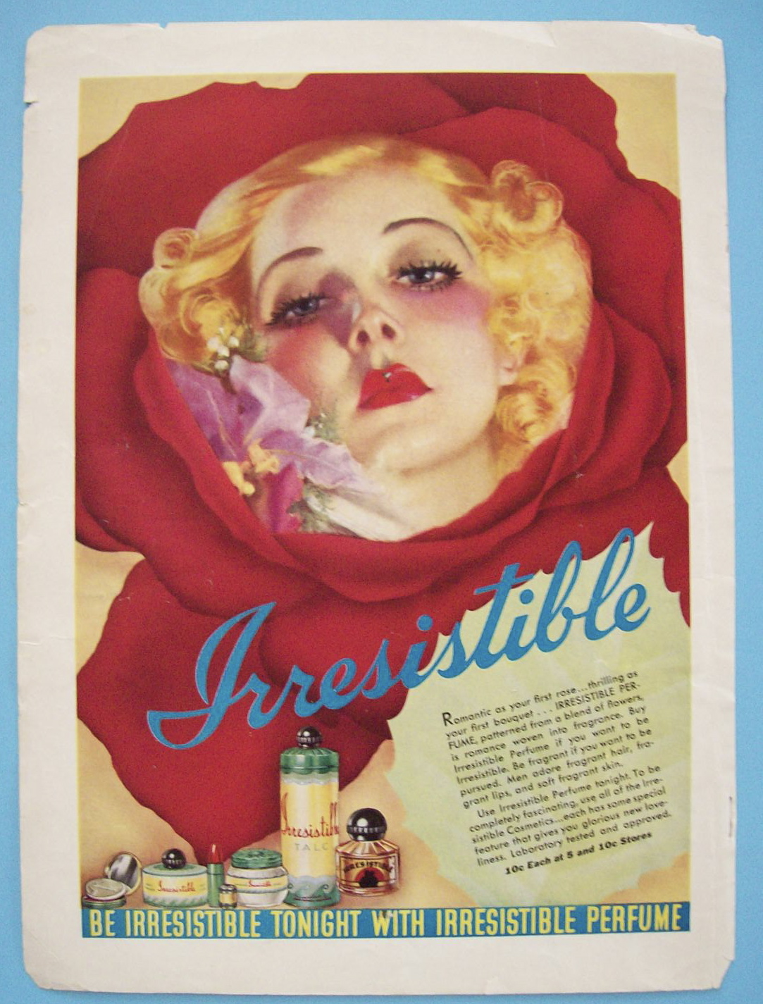1938 Irresistible Perfume with Lovely Woman's Face