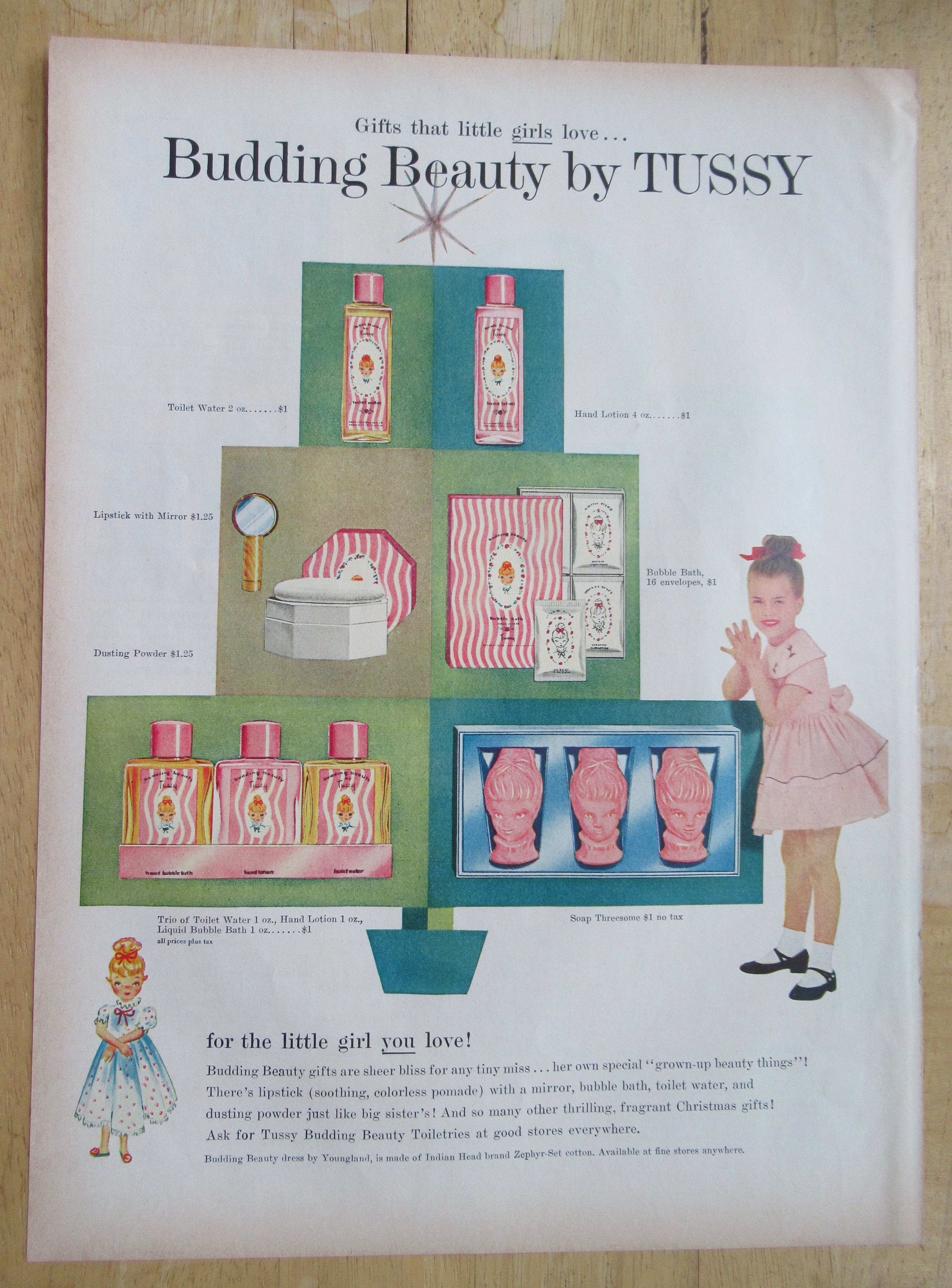 1955 Tussy with Budding Beauty Gifts for Little Girls