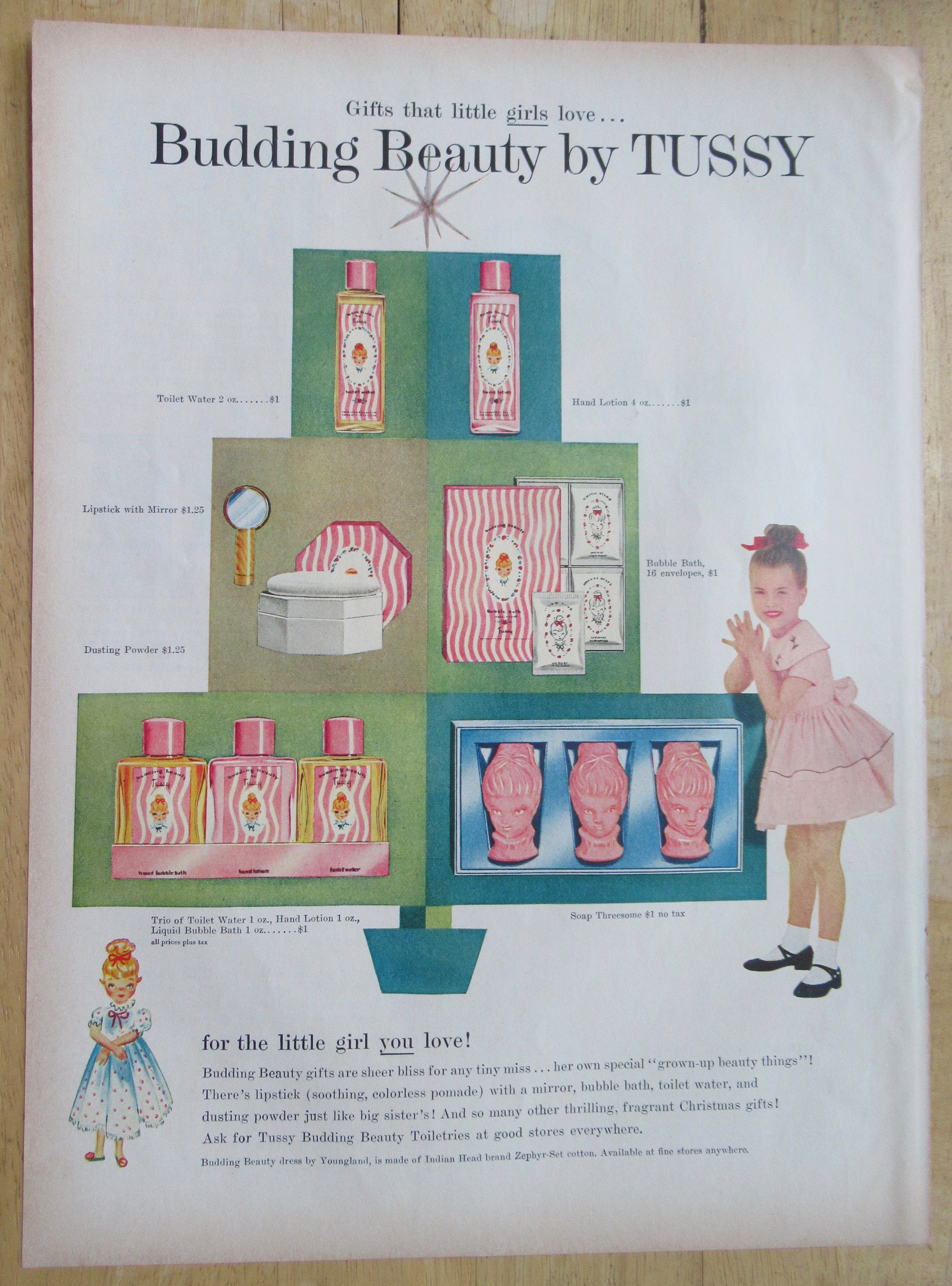 1955 Tussy with Budding Beauty Gifts for Little Girls