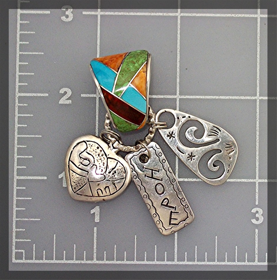 Pendant Gaspeite Spiny Oyster Turquoise Sterling Silver