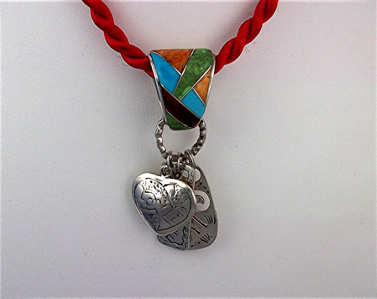Pendant Gaspeite Spiny Oyster Turquoise Sterling Silver