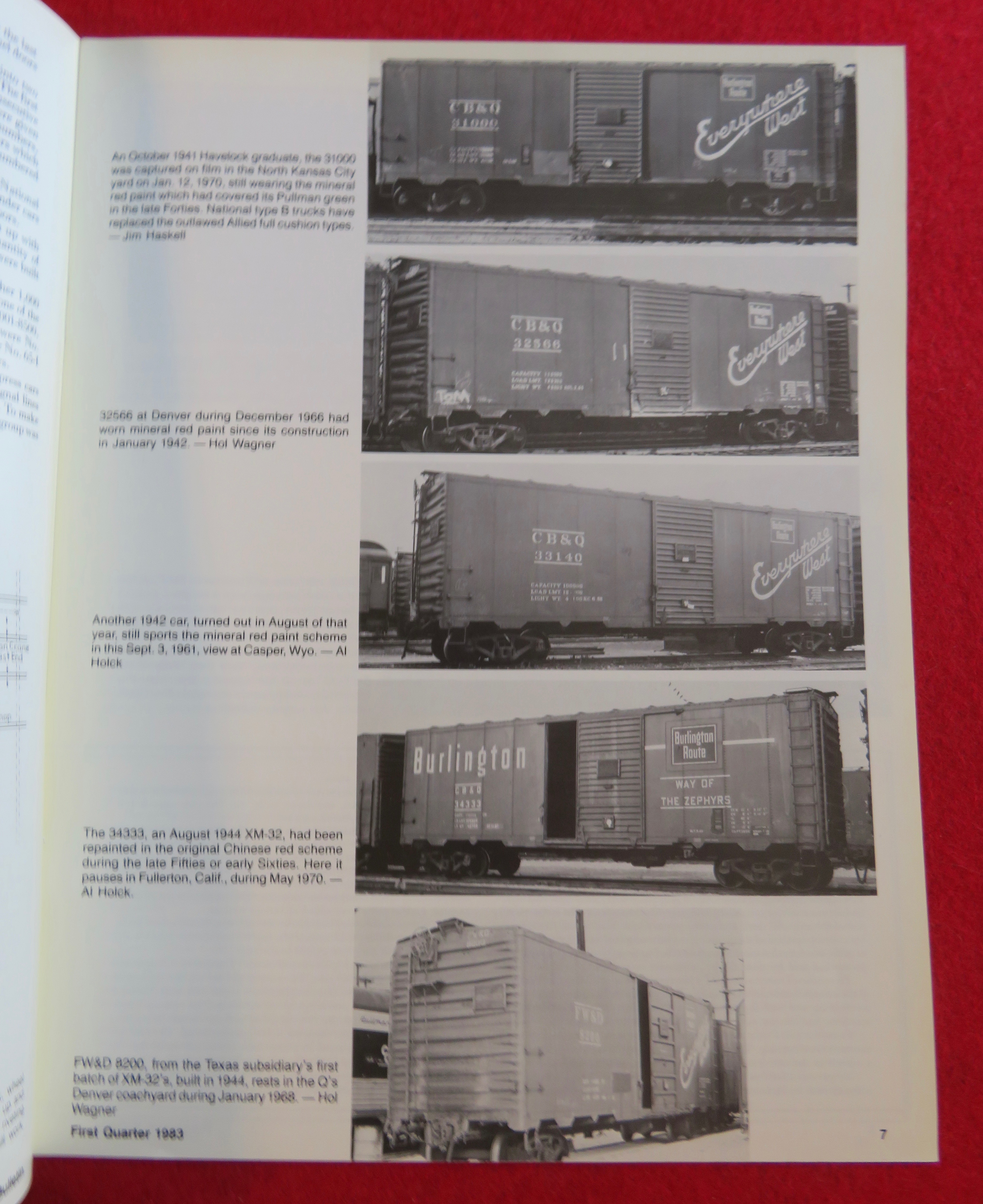 Burlington Bulletin Magazine 1983 XM-32 Steel Boxcars
