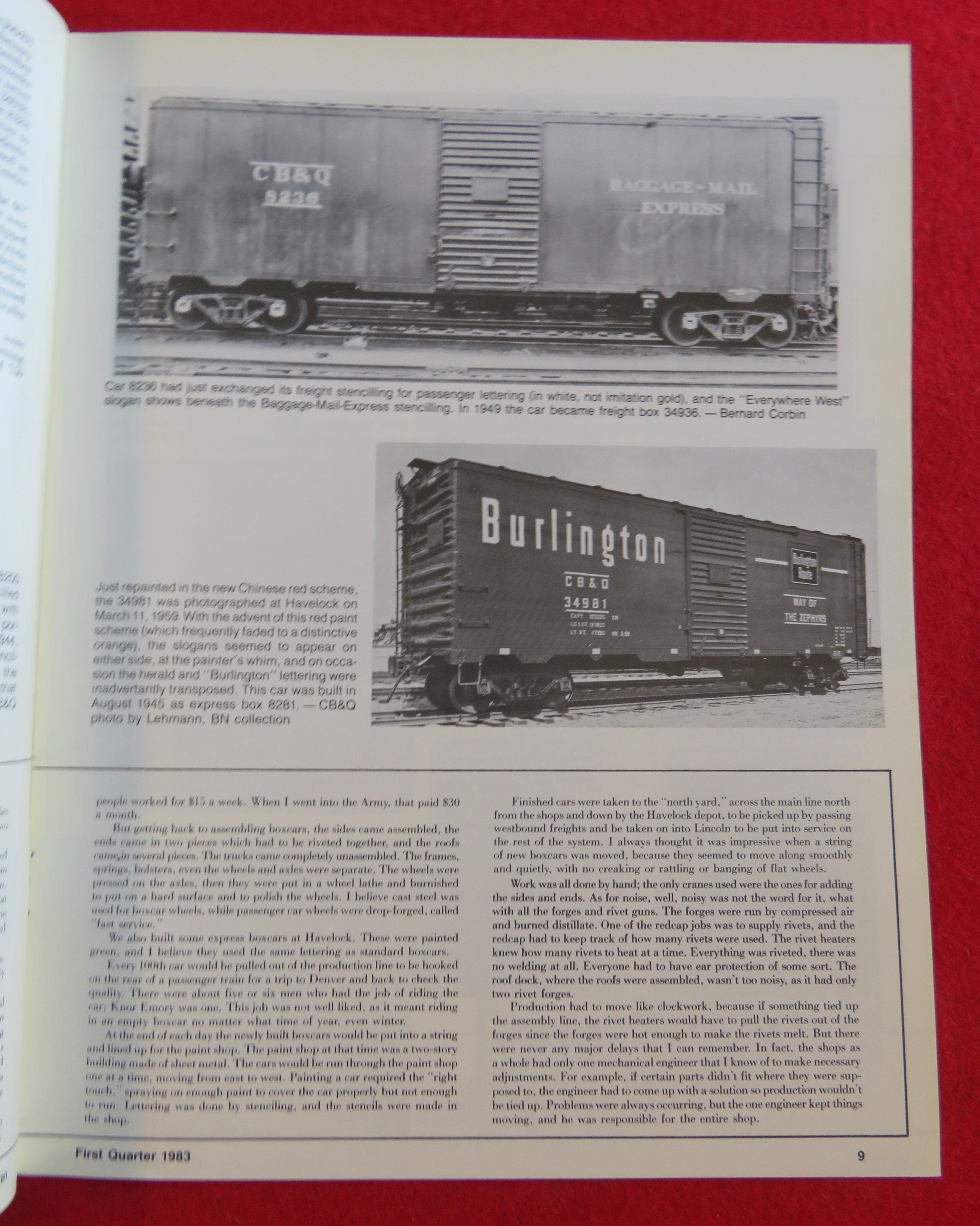 Burlington Bulletin Magazine 1983 XM-32 Steel Boxcars