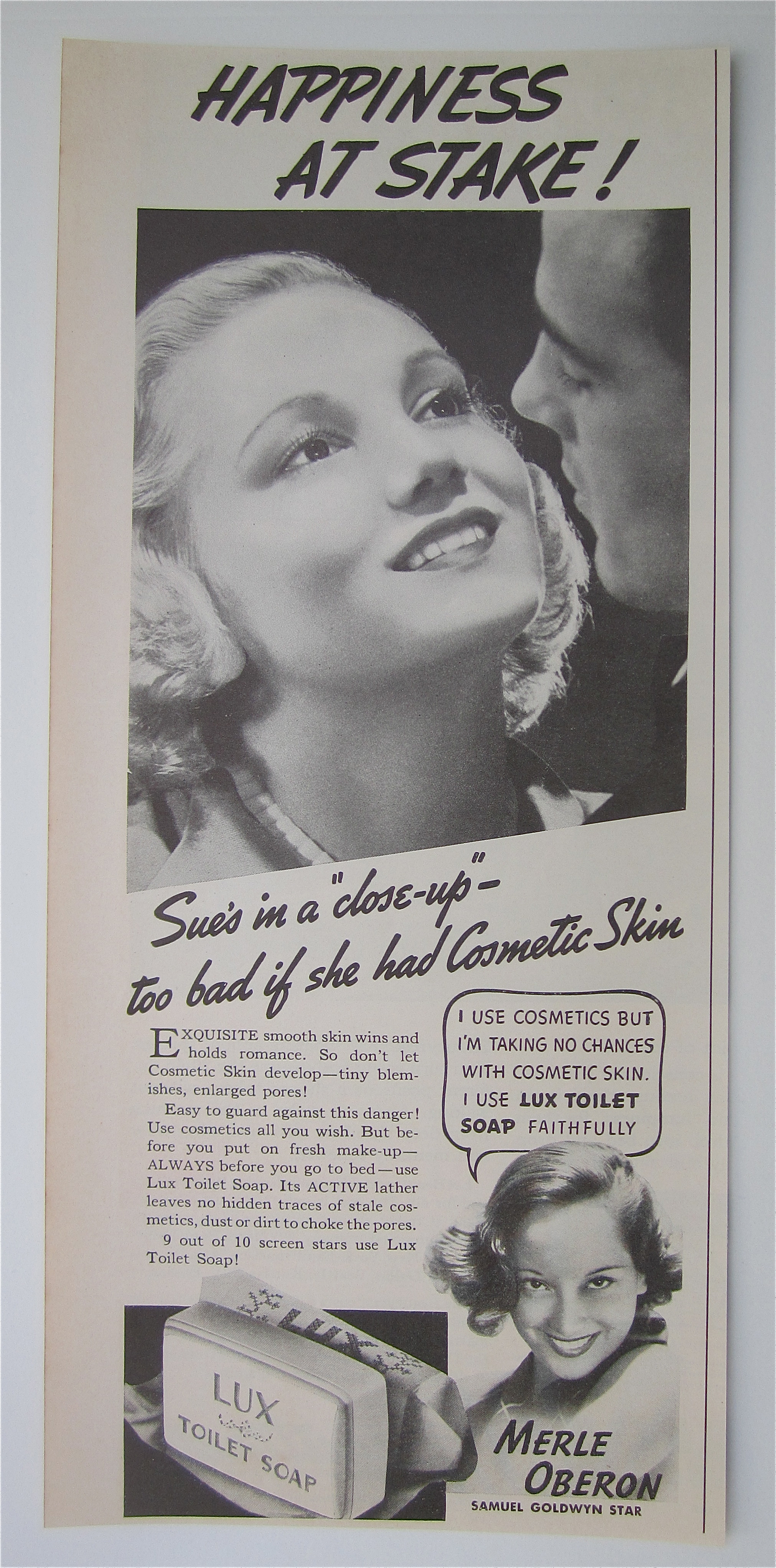 1937 Lux Toilet Soap with Merle Oberon