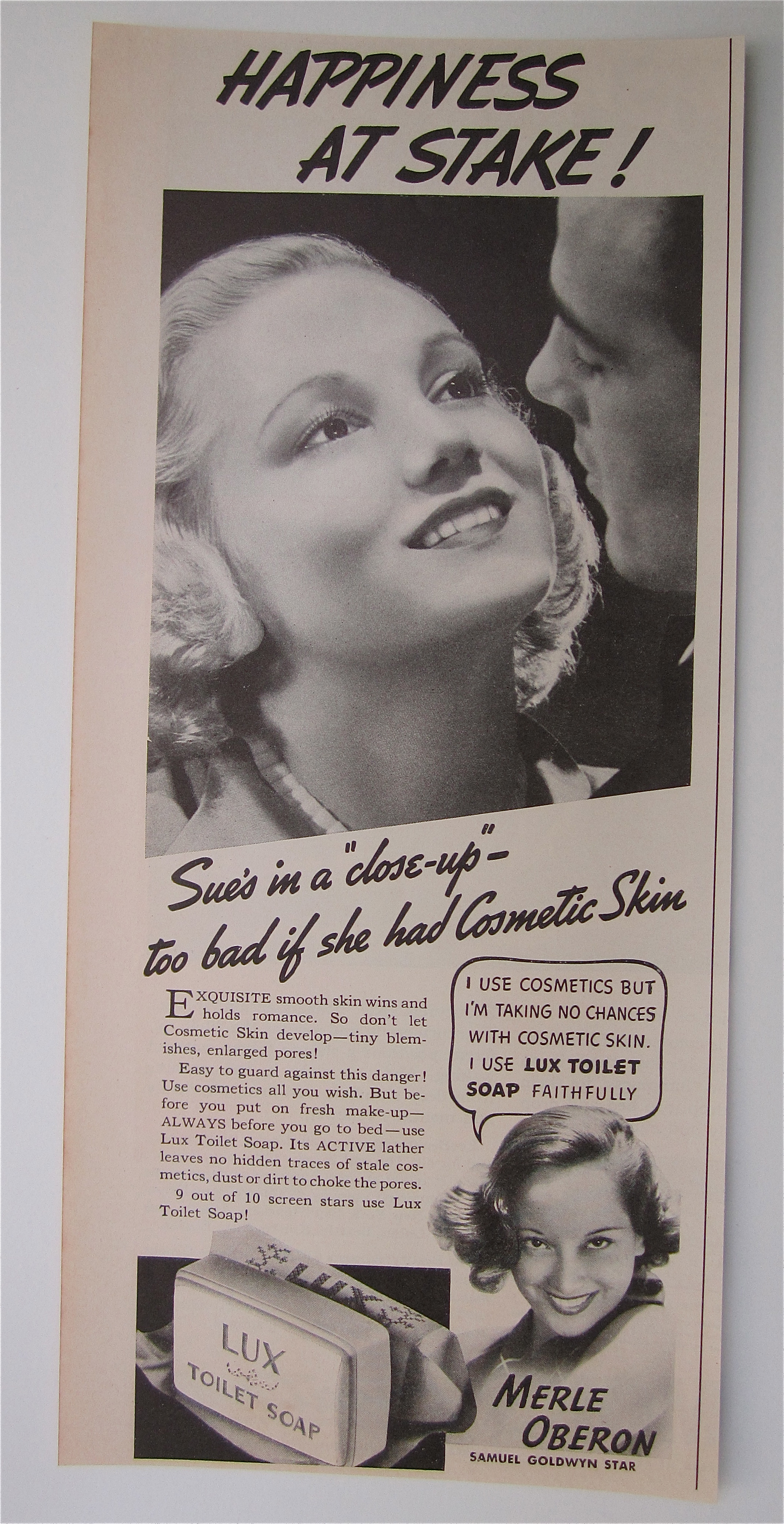 1937 Lux Toilet Soap with Merle Oberon