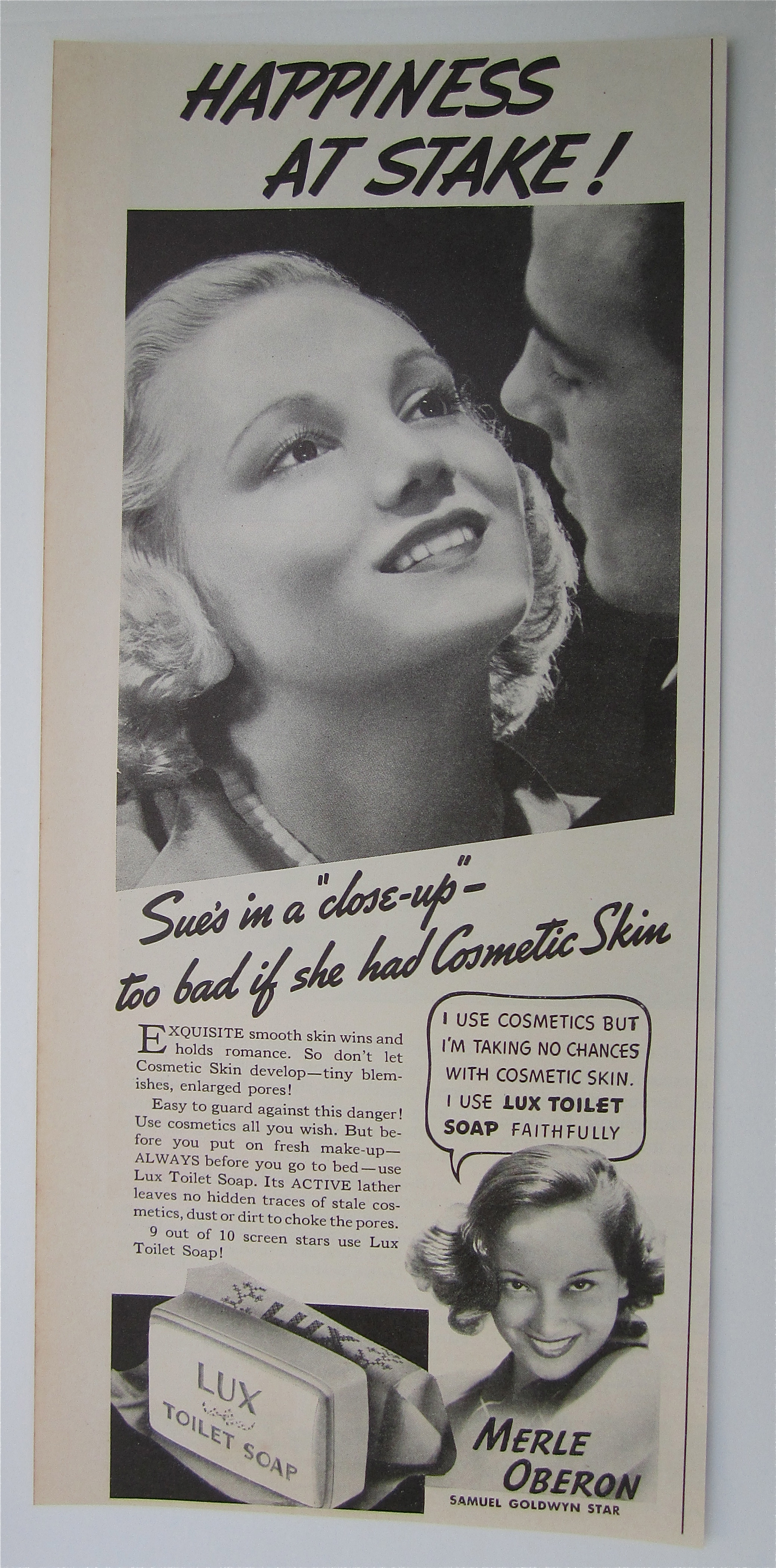 1937 Lux Toilet Soap with Merle Oberon