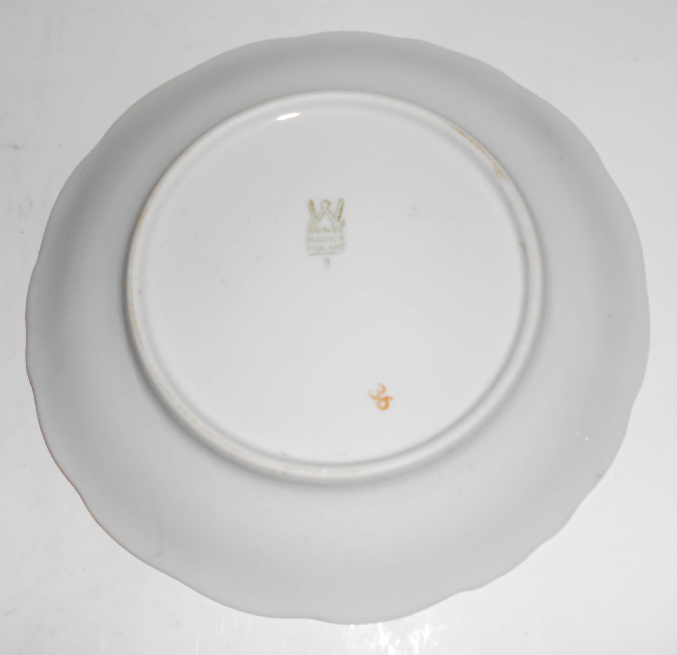 Wawel China Porcelain Roses W/Gold Band Bread Plate