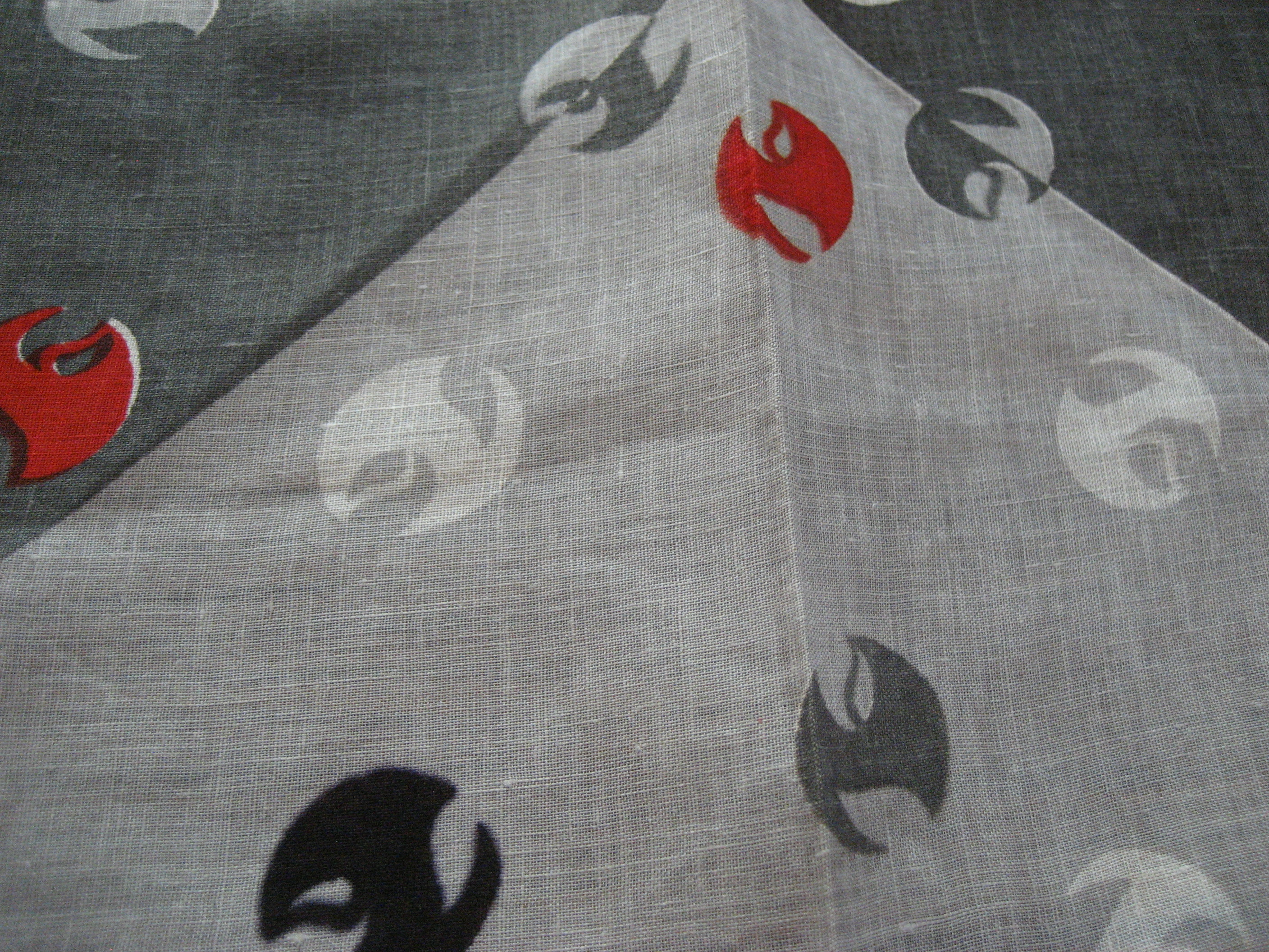 Black, Red, White, Grey Handkerchief