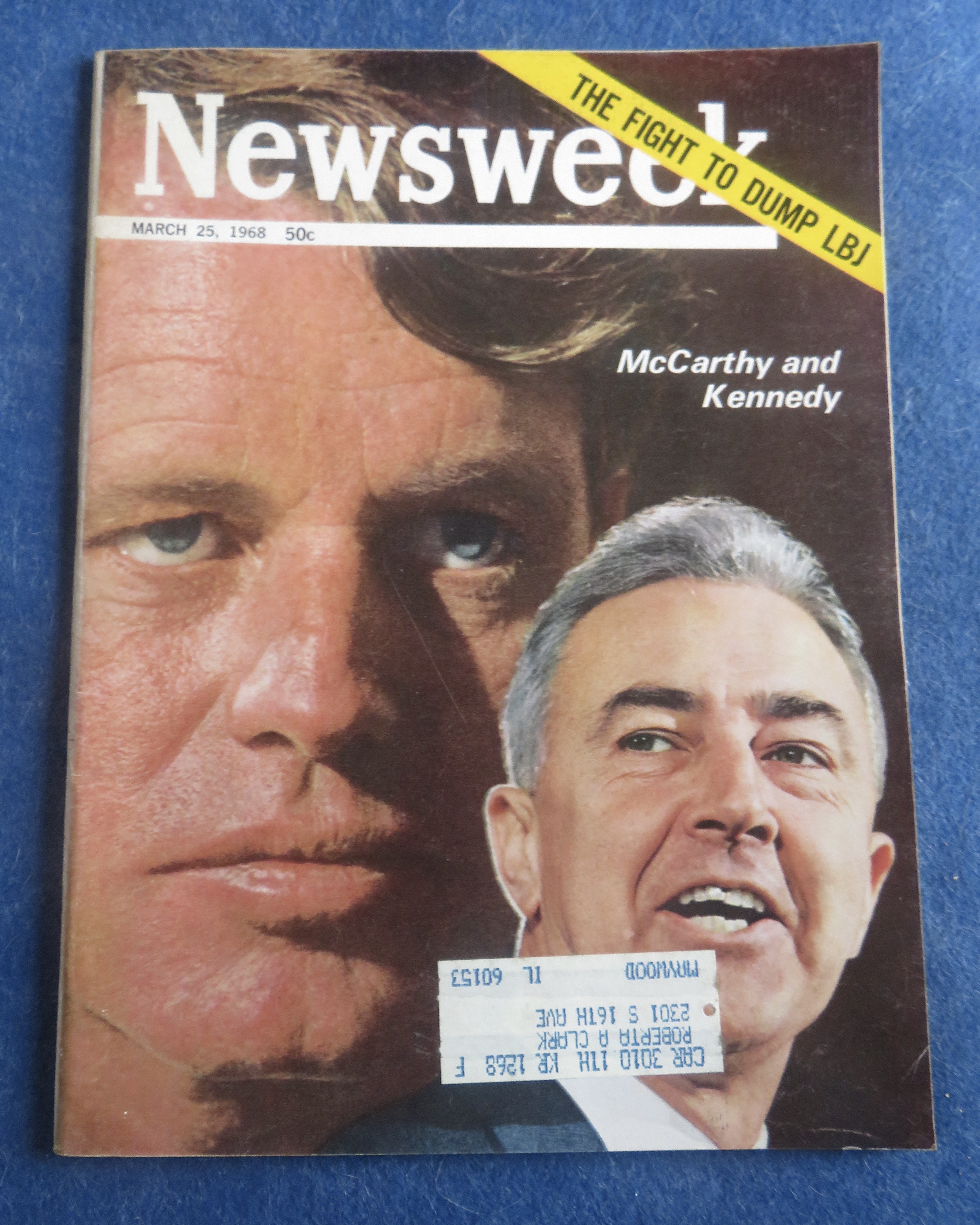 Newsweek Magazine March 25, 1968 McCarthy & Kennedy